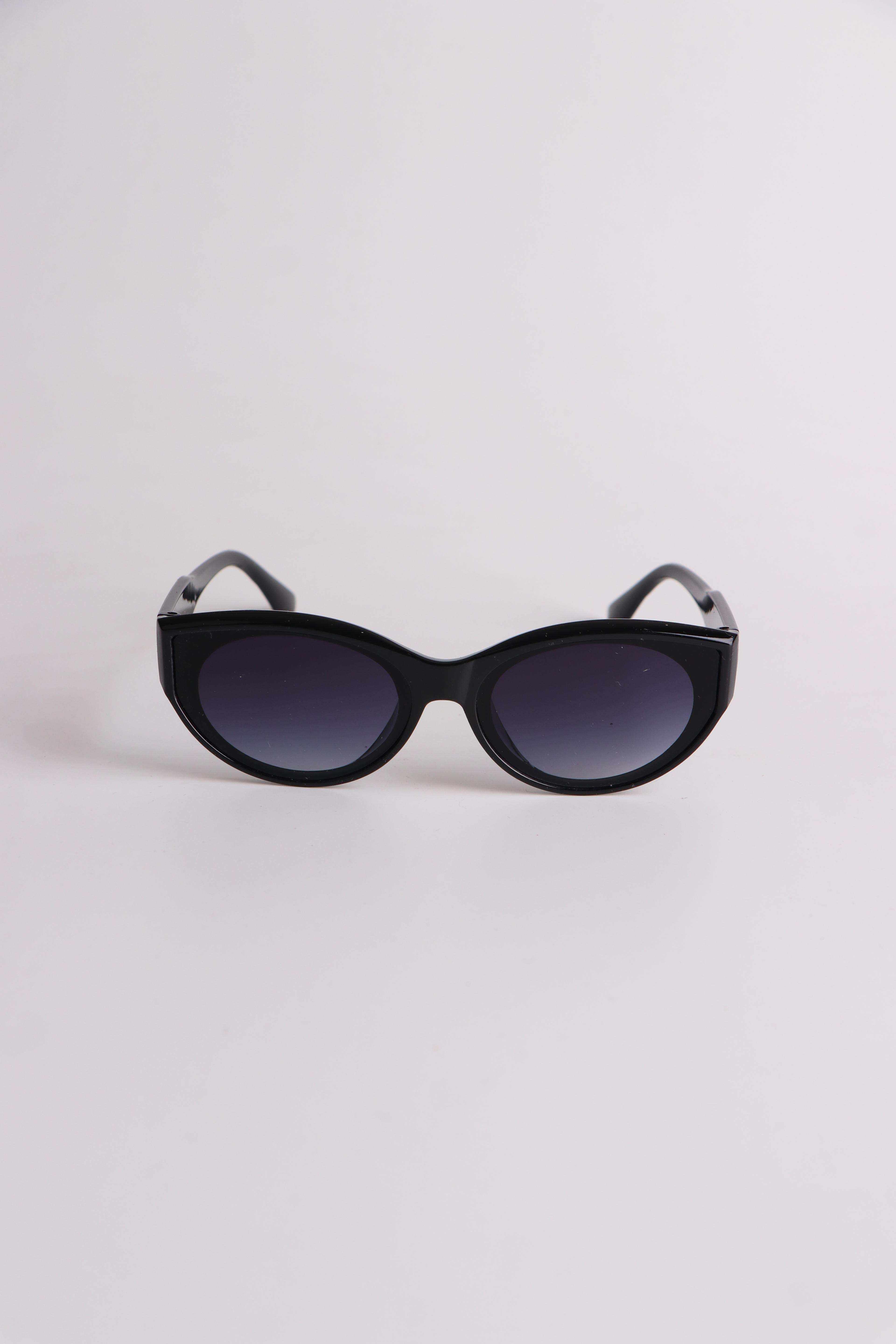 Frame Cat Oval Unisex Güneş Gözlüğü - Siyah