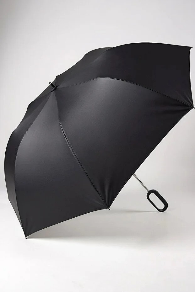 Hook Kancalı Siyah Kılıflı Unisex Kaliteli Full Otomatik Şemsiye