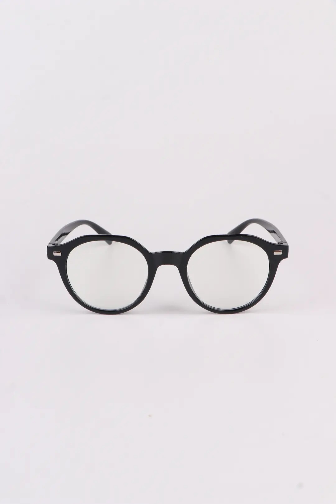Pentini Oval Unisex Mavi Işık Filtreli Gözlük - Şeffaf / Siyah
