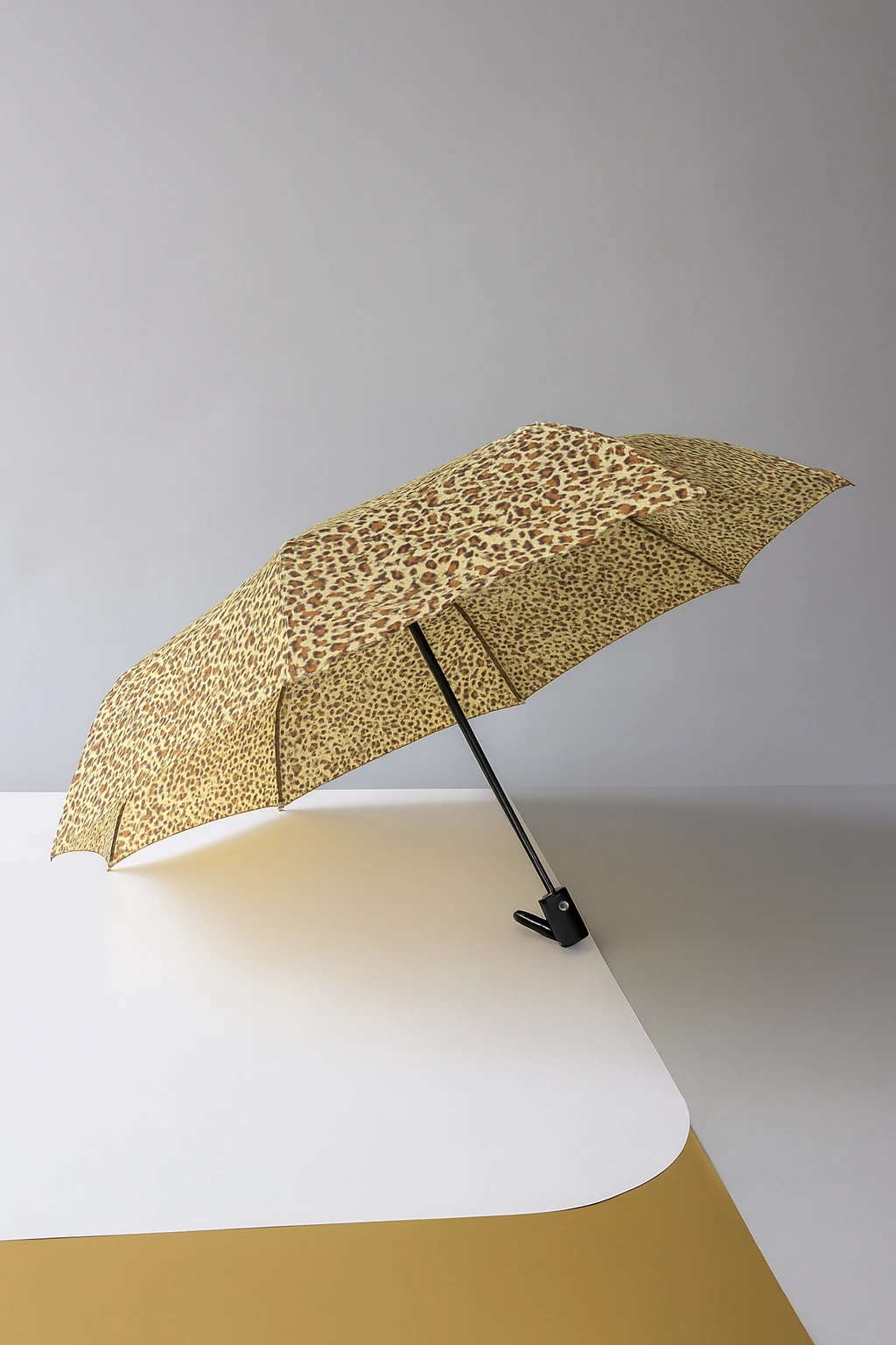 Leopar Sarı Otomatik Full Fonksiyon Açma Kapama Fiber Tel Kılıflı Kaliteli Lüx Şemsiye 20