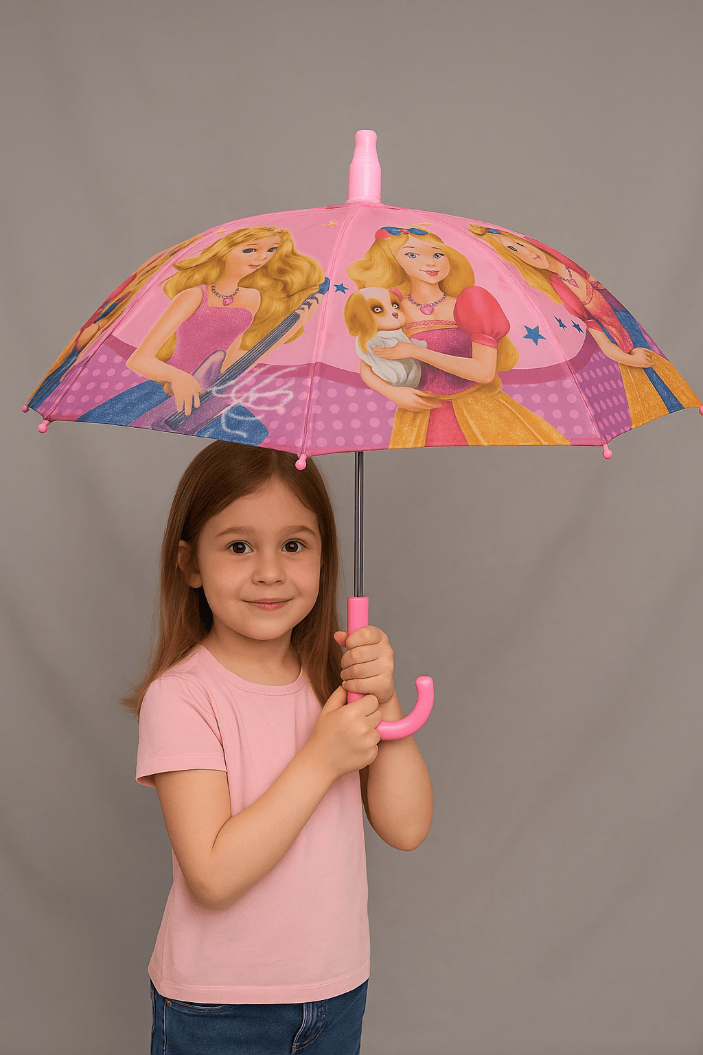 Bardaklı Otomatik Çocuk Şemsiye - Pembe
