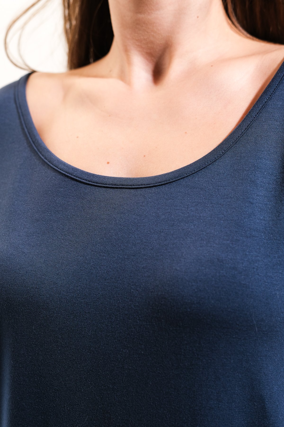 725107_Kadın Düşük Kollu Yuvarlak Yakalı Tshirt
