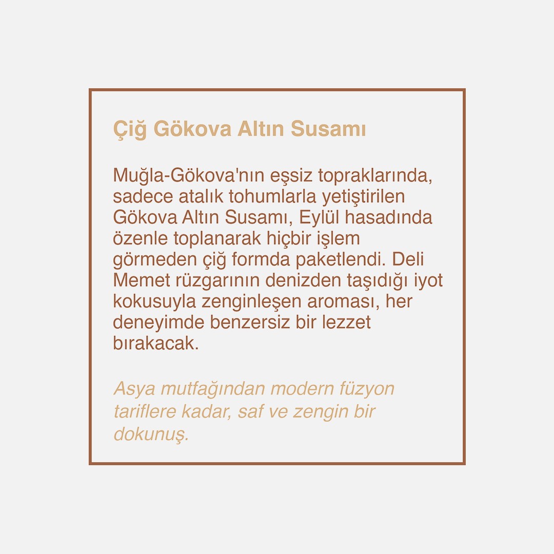 Susam - Çiğ Gökova Altın Susam – Atalık Tohum, Katkısız, Yerli Üretim (200G)