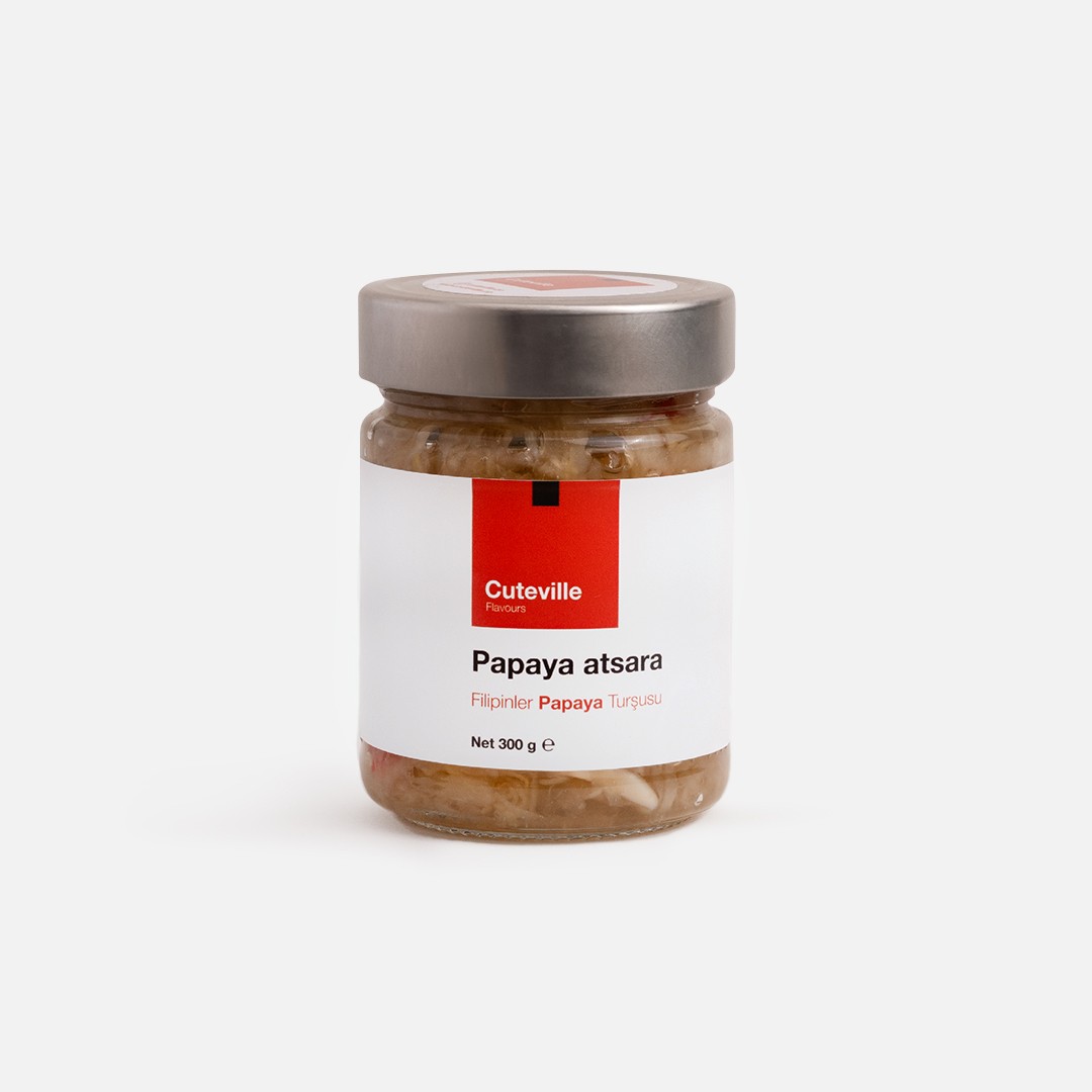 Filipin Usulü Fermente Papaya Turşusu (KATKISIZ, CAM KAVANOZ, 300G)