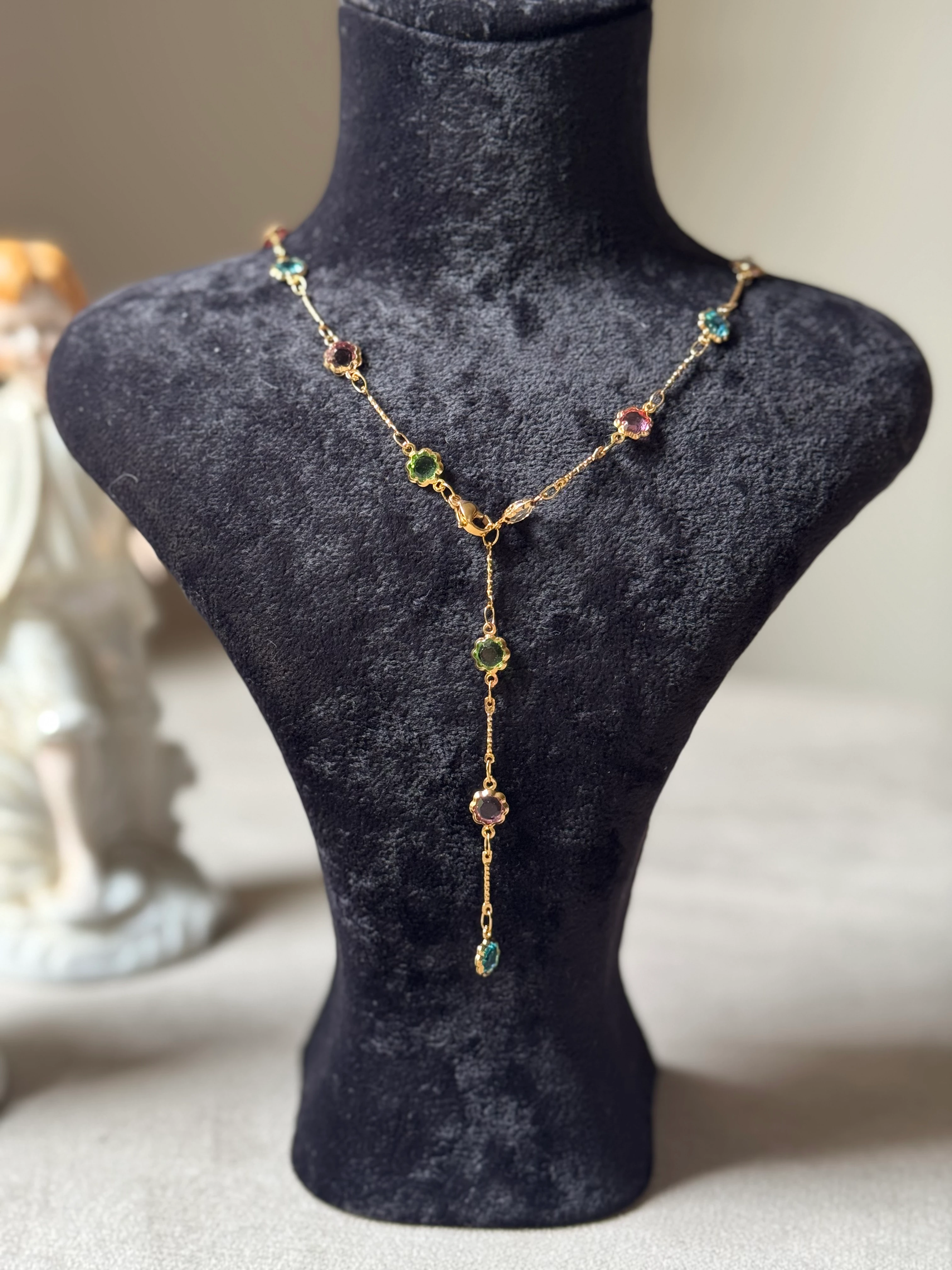 Renkli Taşlı Y Kolye