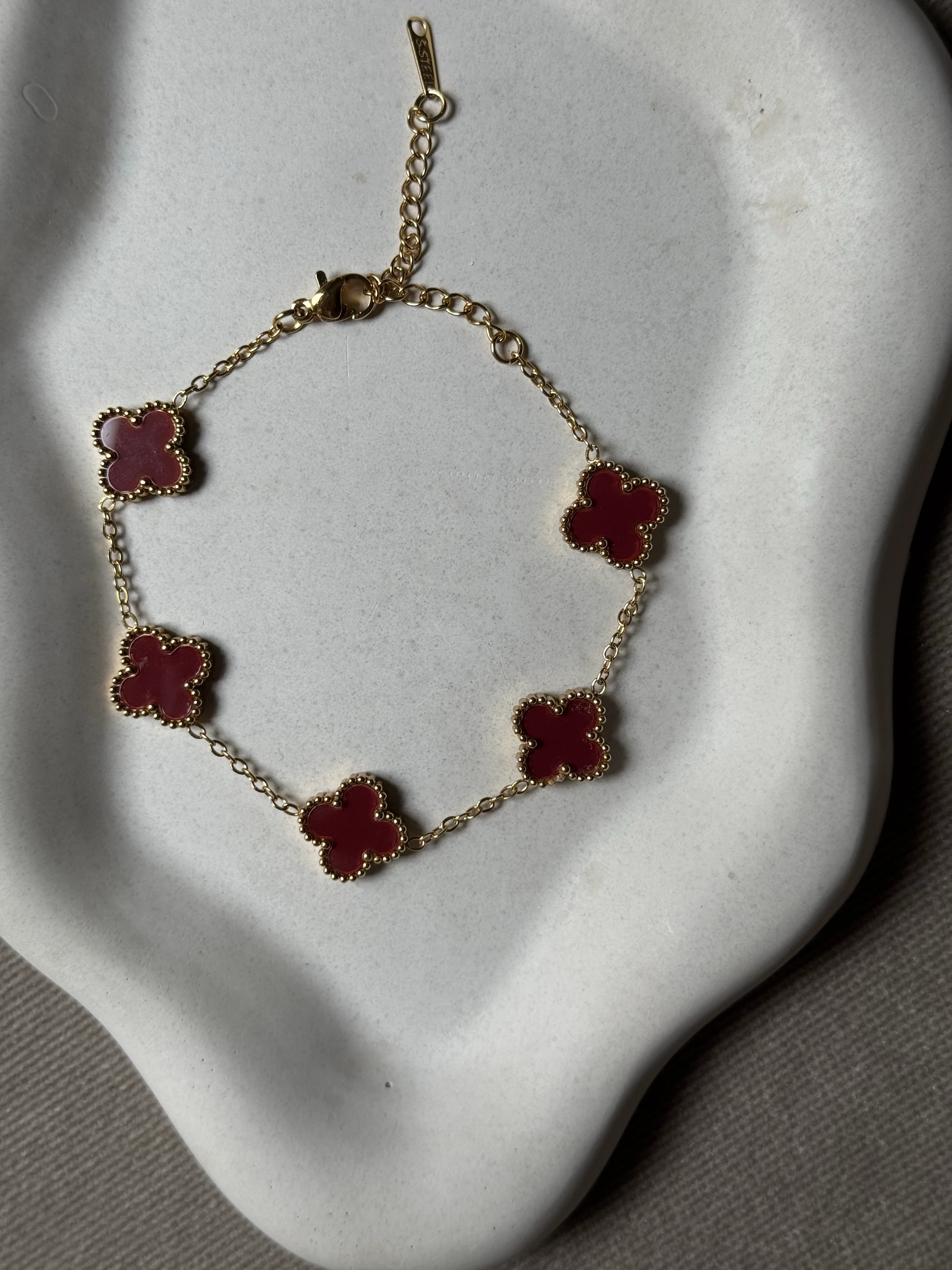 Yonca Bordo Bileklik