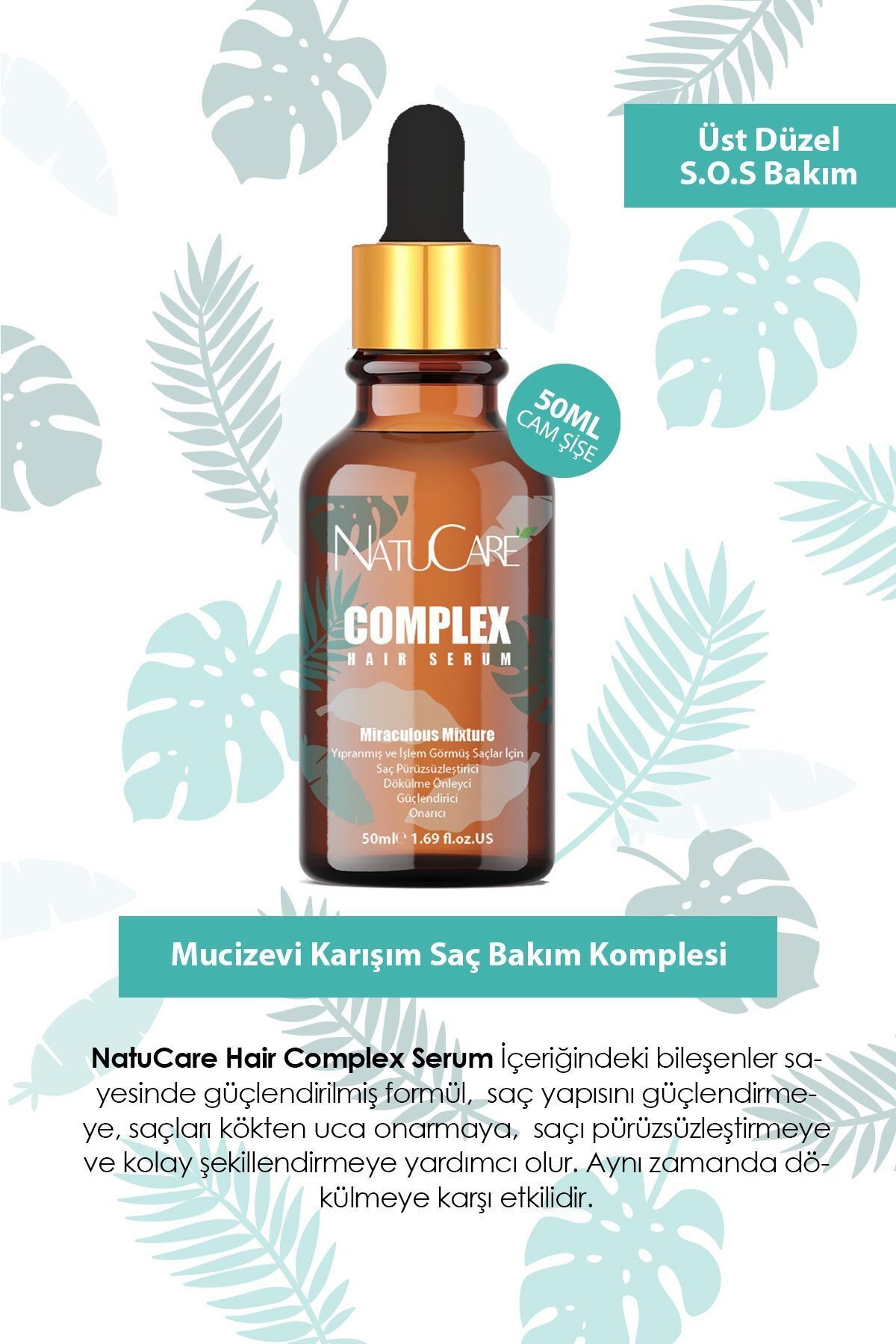 Saç Pürüzsüzleştirici Mucizevi Yağlar 2'li Saç Bakım Seti 50ml (complex Karışım & Biberiye
