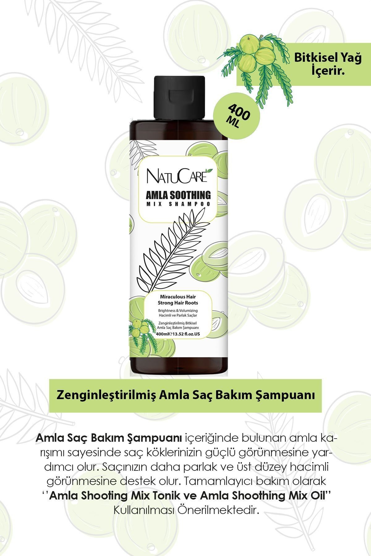 Zenginleştirilmiş 3'lü Şampuan Seti 400ml (AMLA - CASTOR - PUMPKİN)