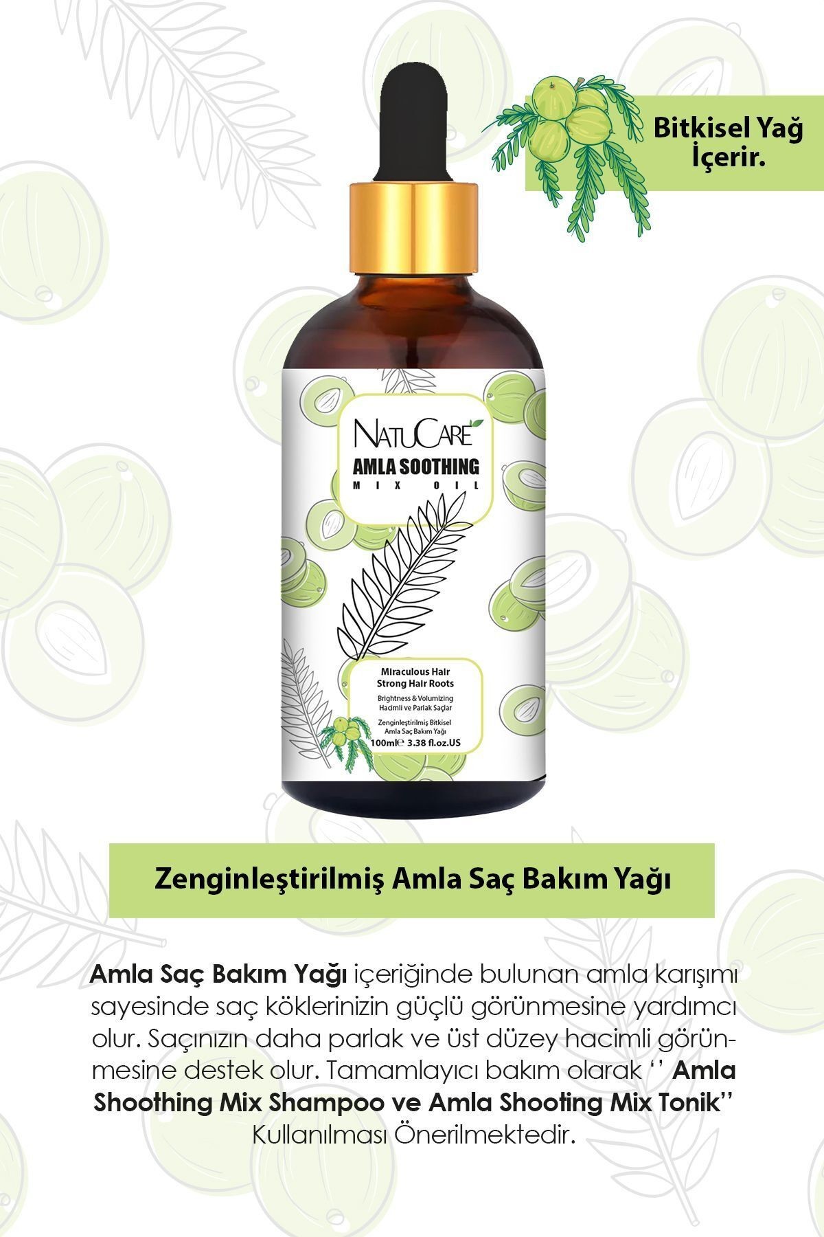 Zenginleştirilmiş Mucizevi Yağlar 3'lü Saç Bakım Seti 100 ml (AMLA-BİBERİYE-CASTOR)