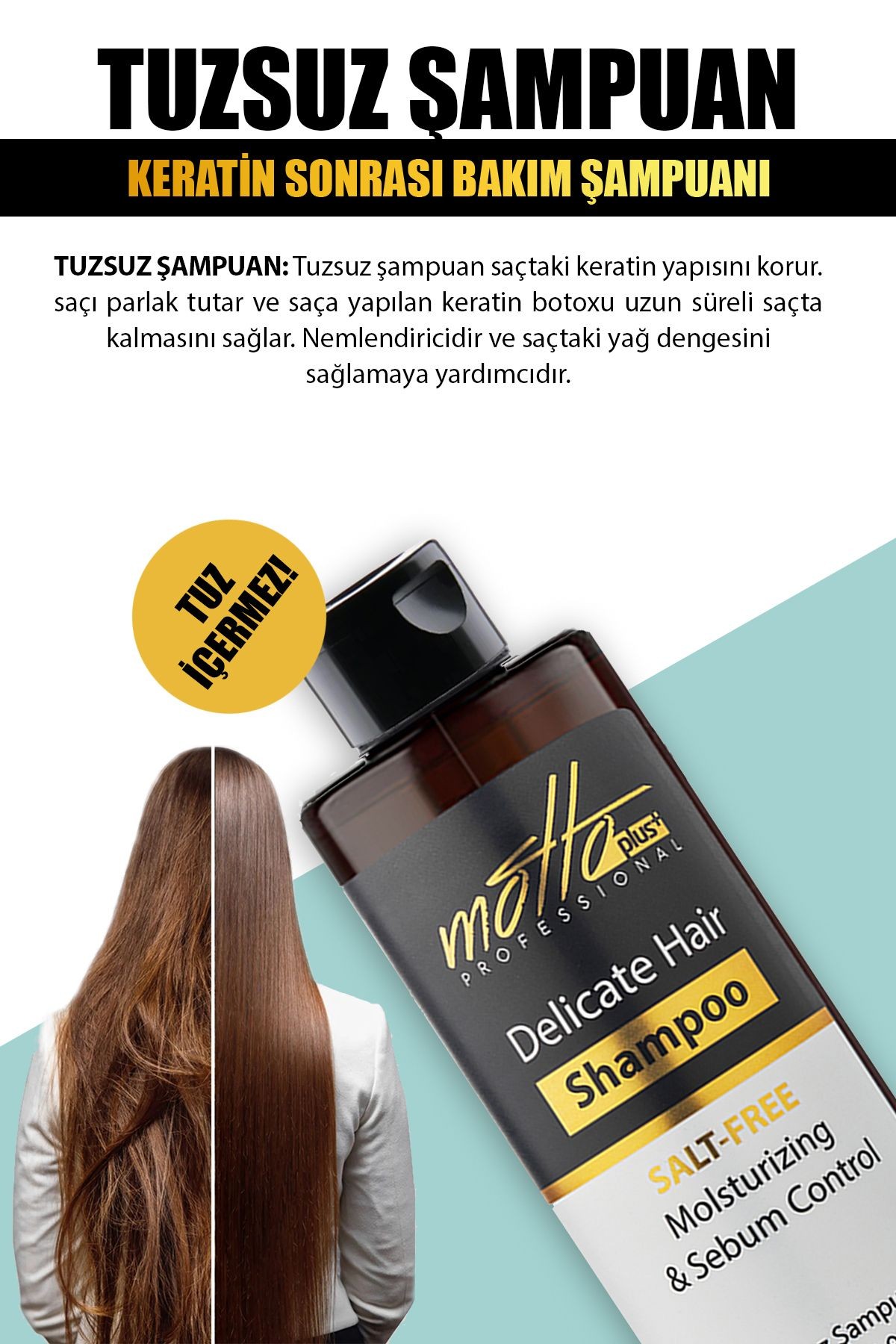 Düzleştirici Köpük Keratin Botox ve Tuzsuz Şampuan 2'li Saç Bakım Seti