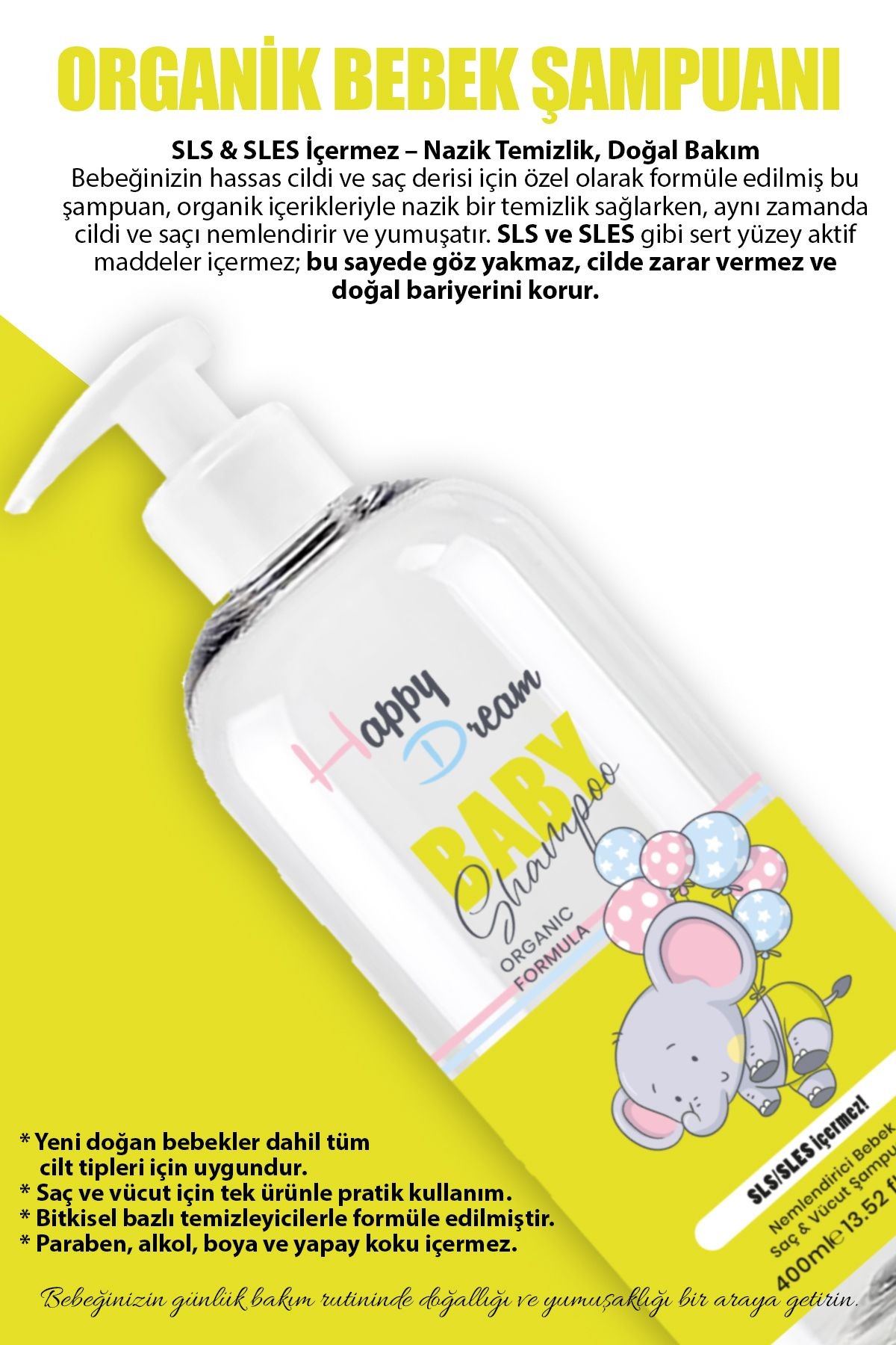 Göz Yakmayan Bebek Şampuanı 400ML