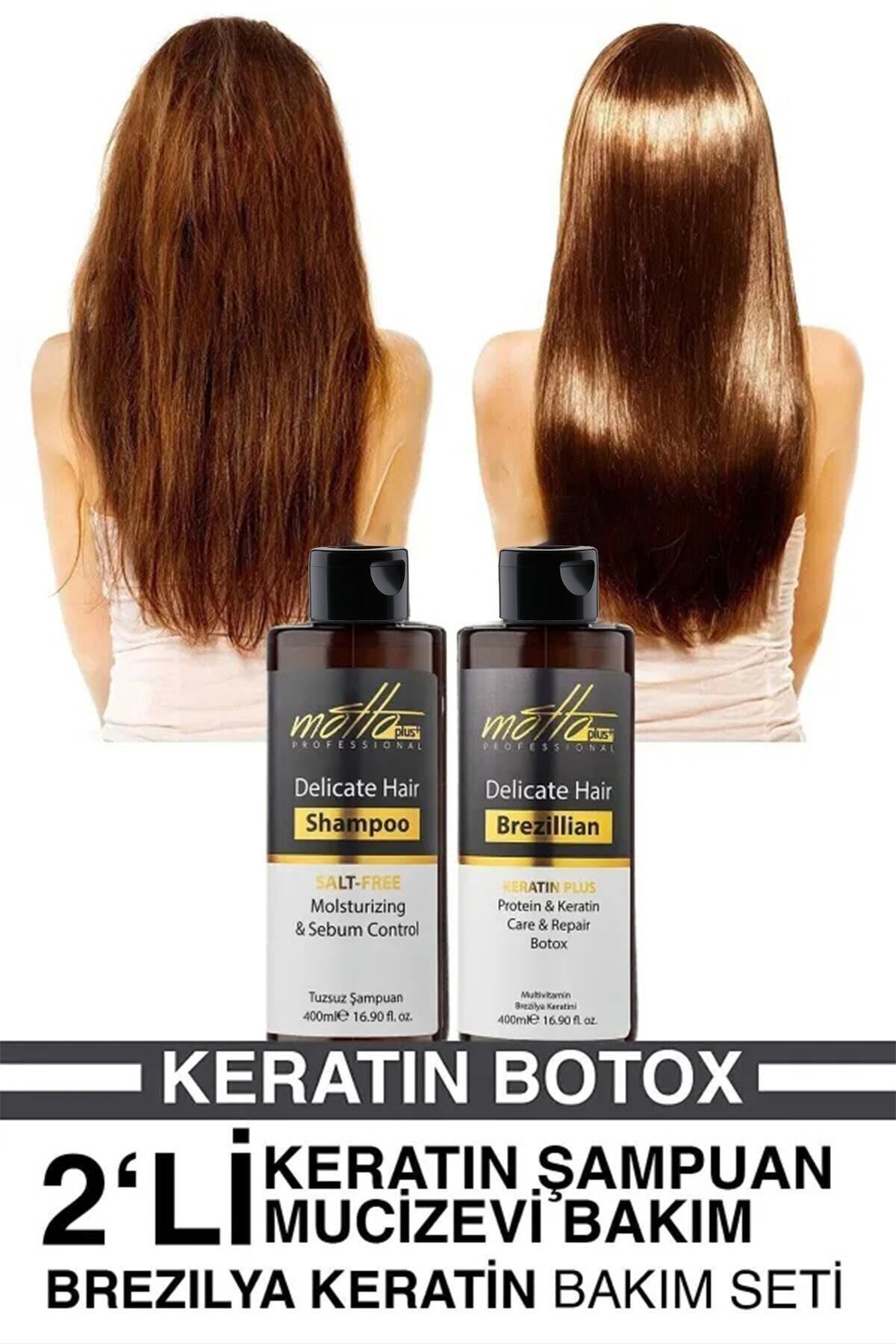 2'li Brezilya Fönü Şampuan Keratin Saç Düzleştirici Botox Bakım Seti (400ML ŞAMPUAN 400ML KERATİN)