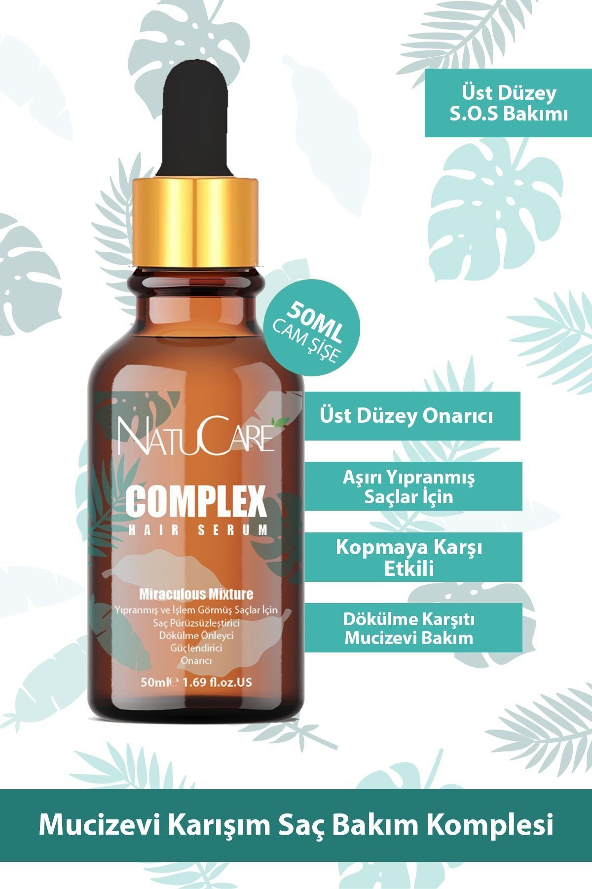 Aşırı Yıpranmış Saçlar Için Mucizevi Karışım Saç Kompleksi 50ml