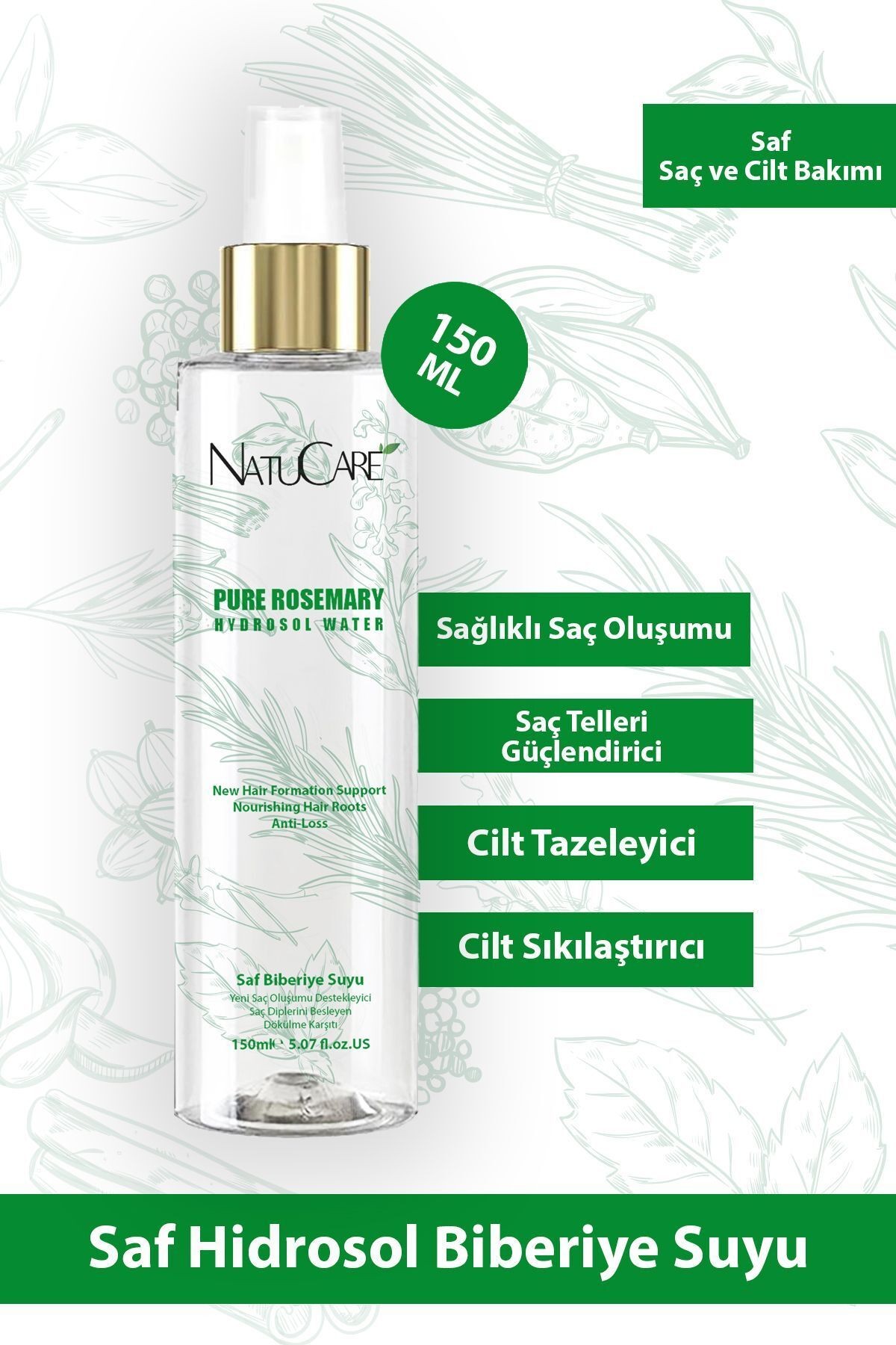 Güçlendirici %100 Saf Biberiye Suyu 150 ml