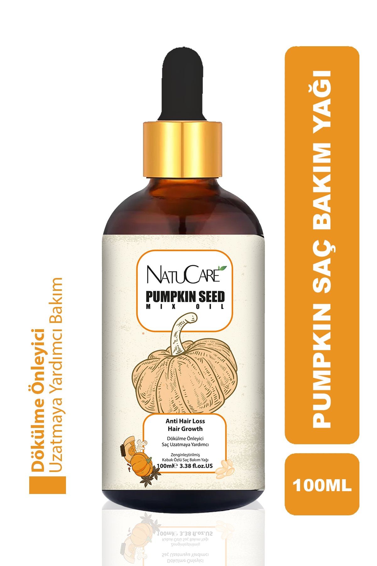 Üst Düzey Güçlendirme Ve Saç Telleri Onarıcı Pumpkin Saç Bakım Yağı 100ml
