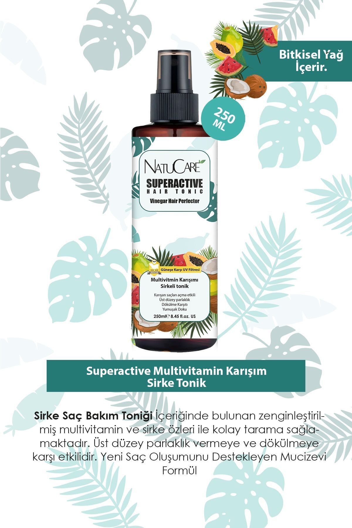 Dökülme Karşıtı Ve Güçlendirici Multivitamin Sirkeli Tonik 250ml