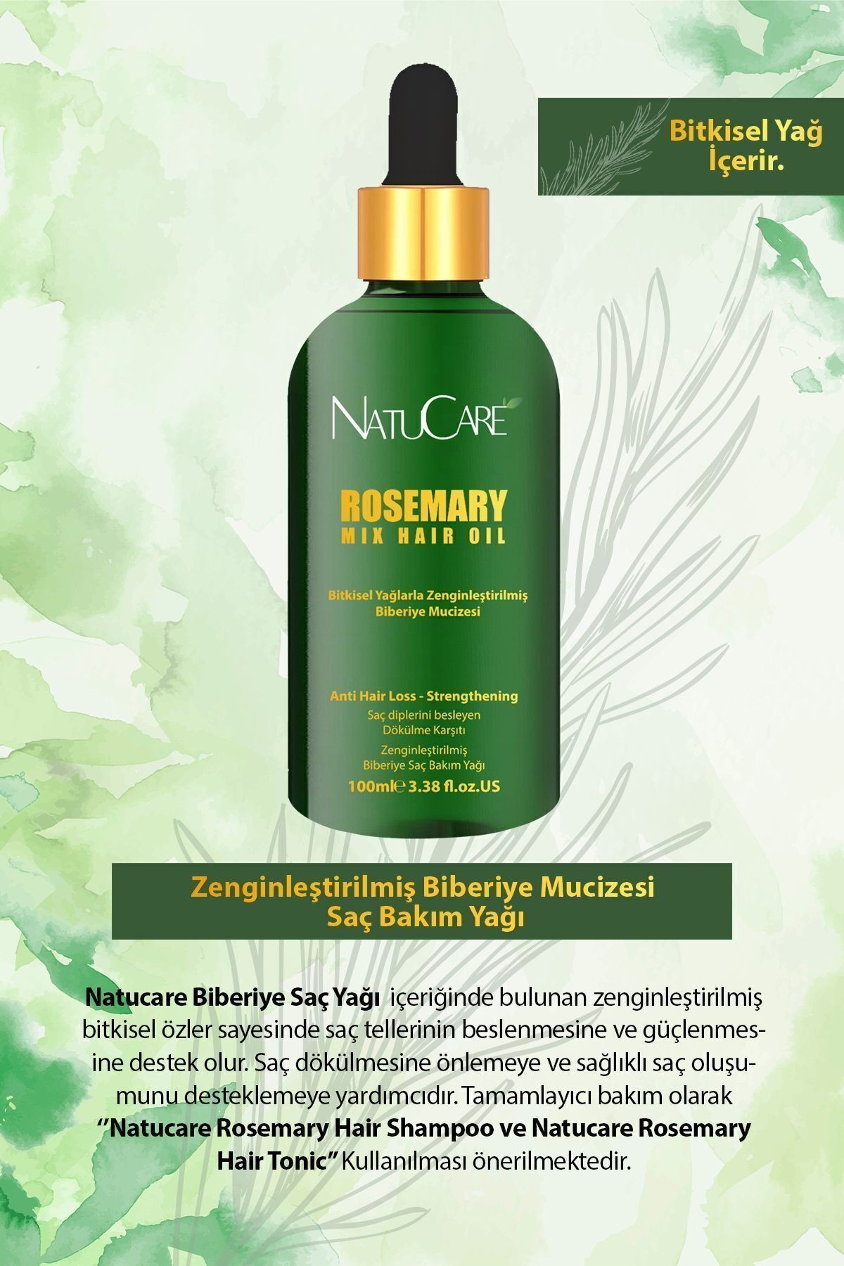 Biberiye Yağı Complexi Saç Dökülmesi Ve Yıpranmış Saçlar Için Hızlı Uzatma Etkili 100ml X2