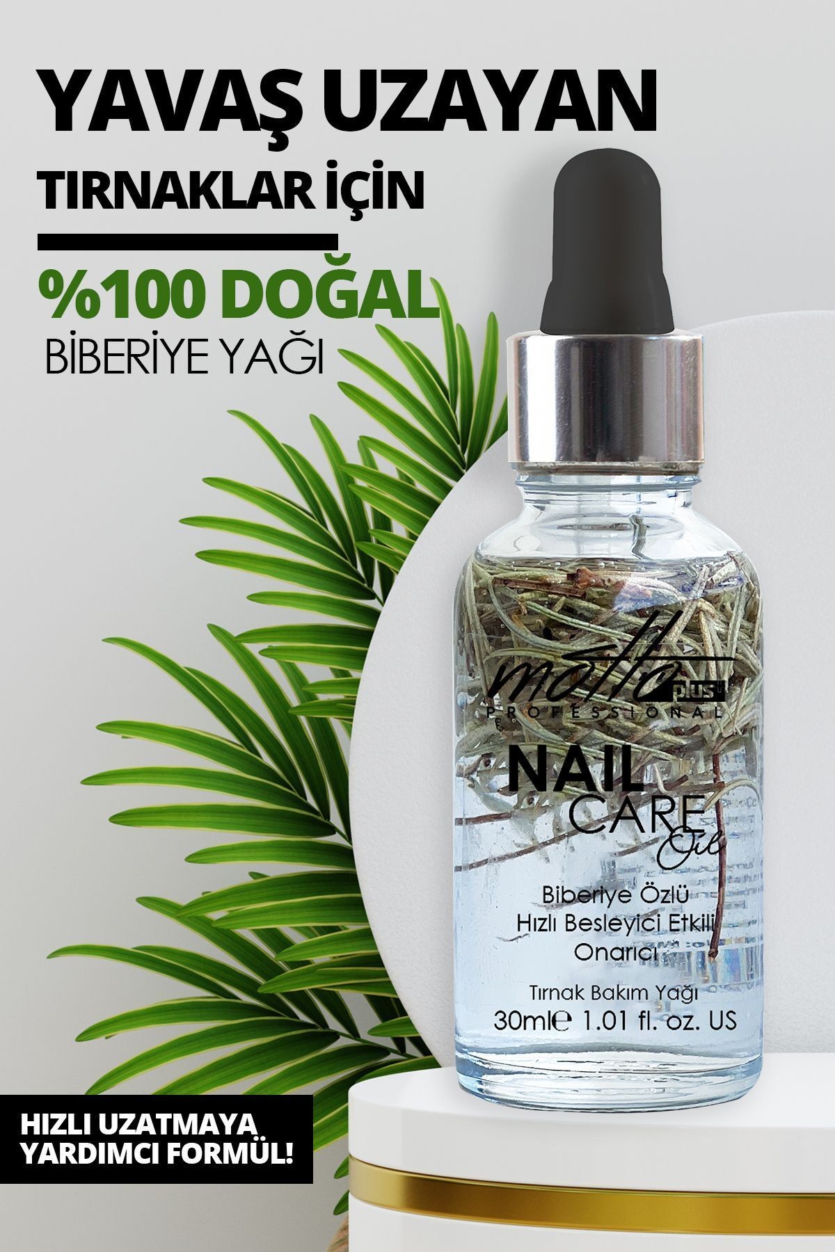 Yavaş Uzayan Tırnaklar Için Biberiye Özlü Doğal Tırnak Bakım Yağı 30ml
