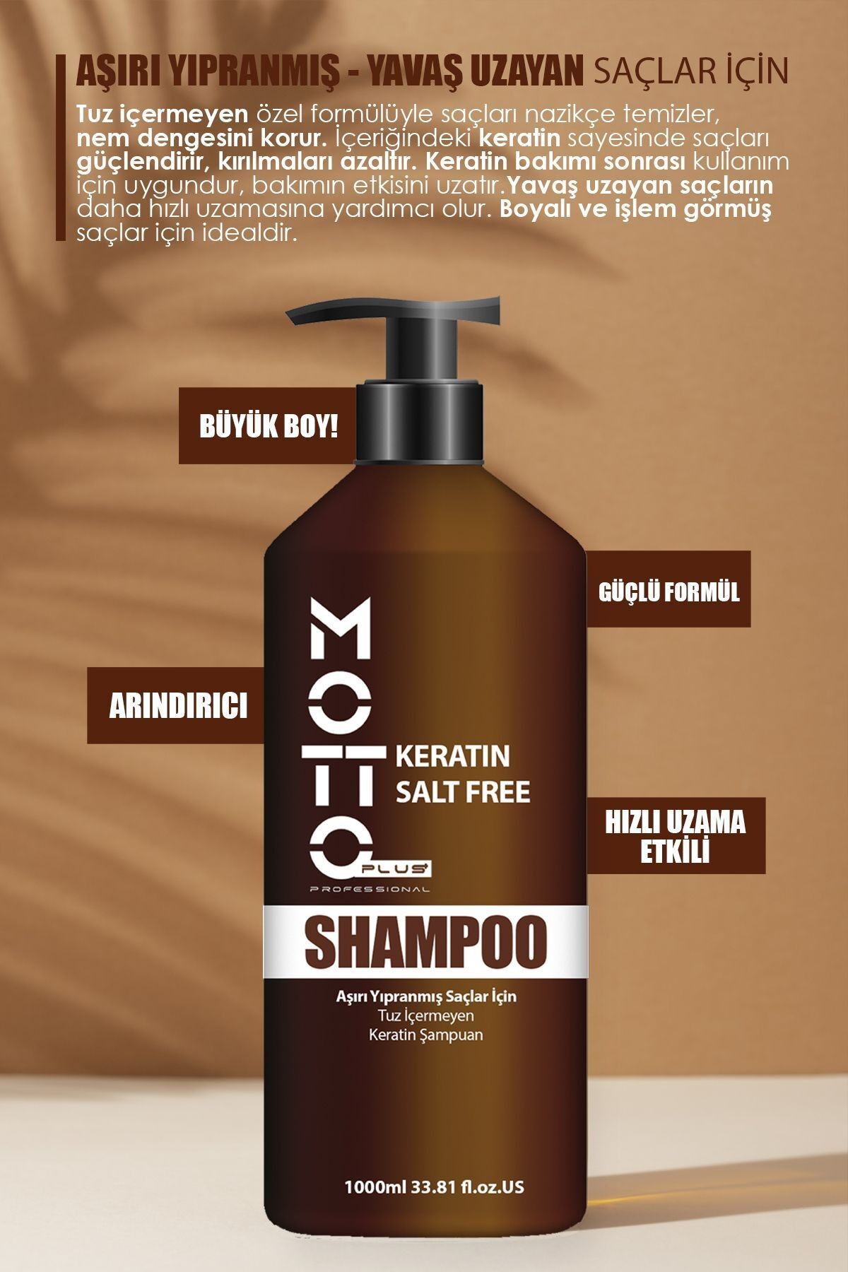 Keratin - Tuzsuz Saç Bakım Şampuanı 1000ml