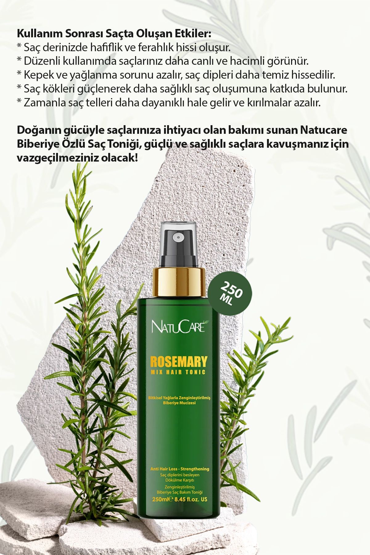 Mucizevi Saç Bakım Tonik Seti; Biberiye Saç Toniği, Biberiye Yağı Ve Sirkeli Multivitamin Saç Tonik