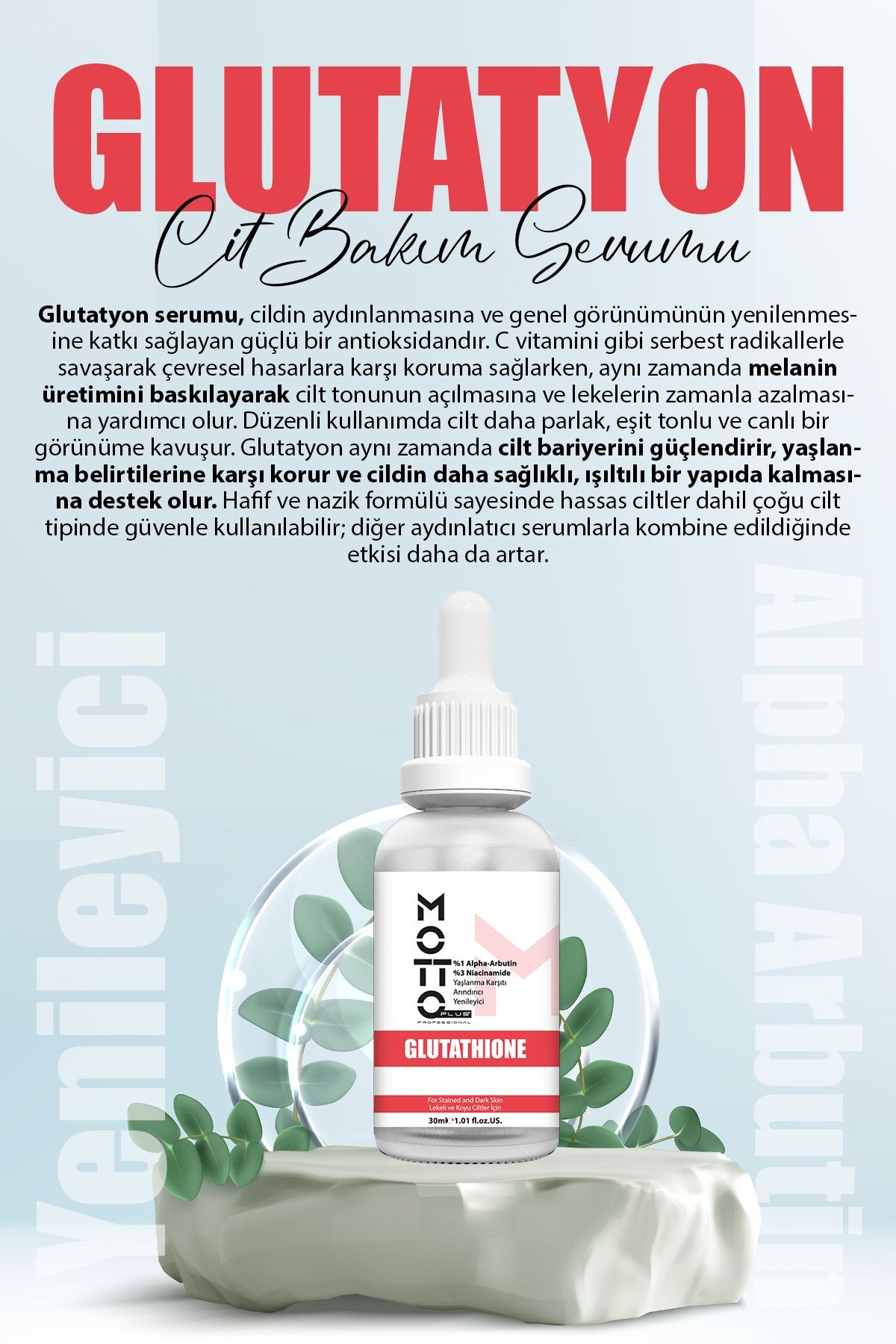 3'lü Cilt Bakım Serum Seti (C Vitamini - Glutatyon - AHA BHA)