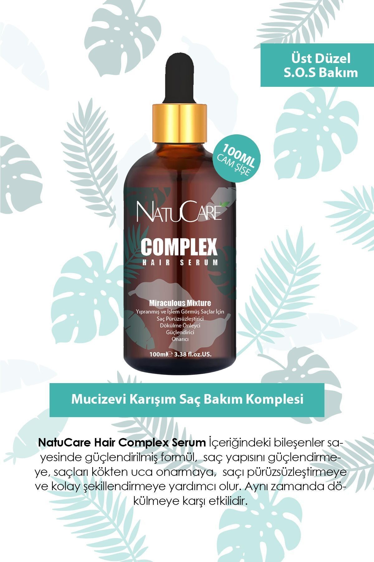 Saç Pürüzsüzleştirici Mucizevi Yağlar 2'li Saç Bakım Seti 100ml (complex Karışım & Biberiye
