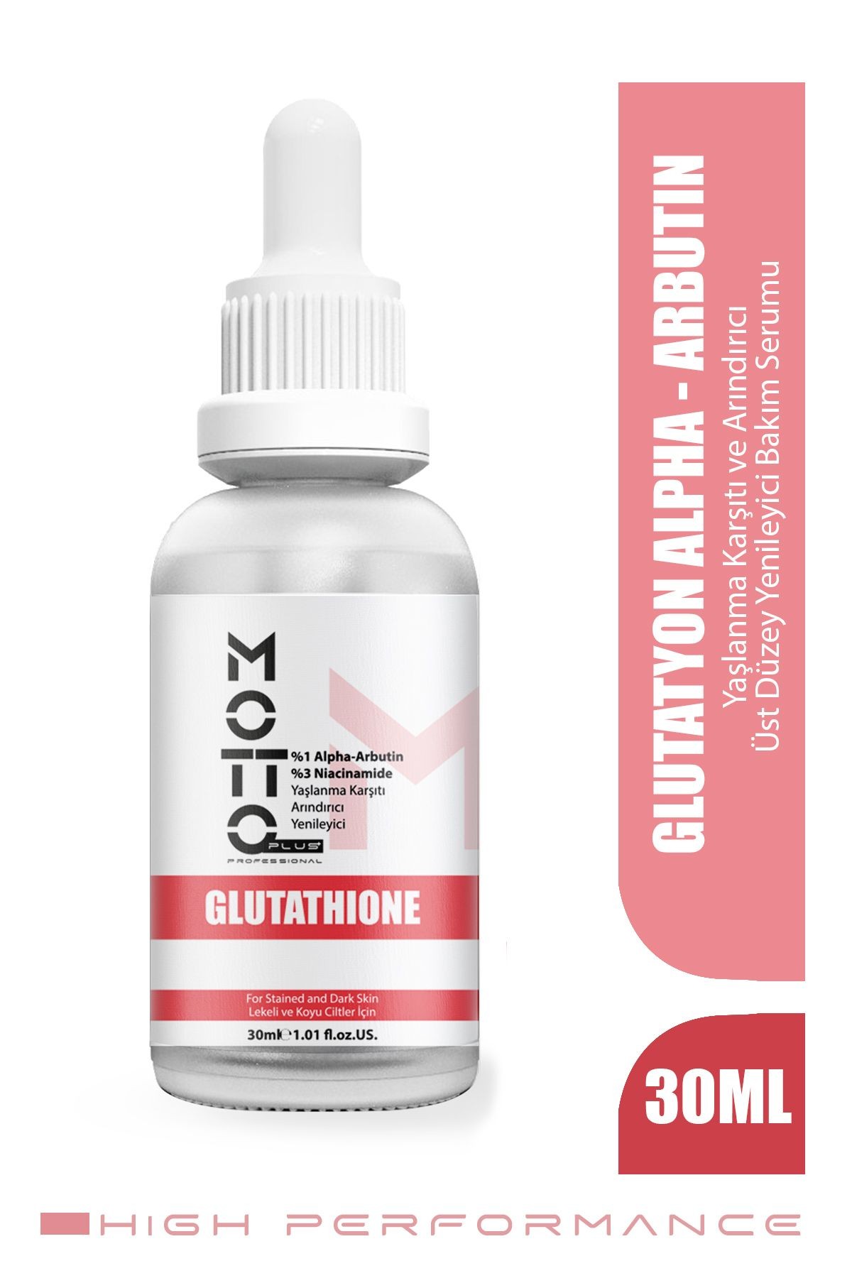 GLUTATYON %1 Alpha-Arbutin ve %3 Niacinamide Üst Düzey Arındırıcı Yaşlanma Karşıtı Bakım Serumu 30ml