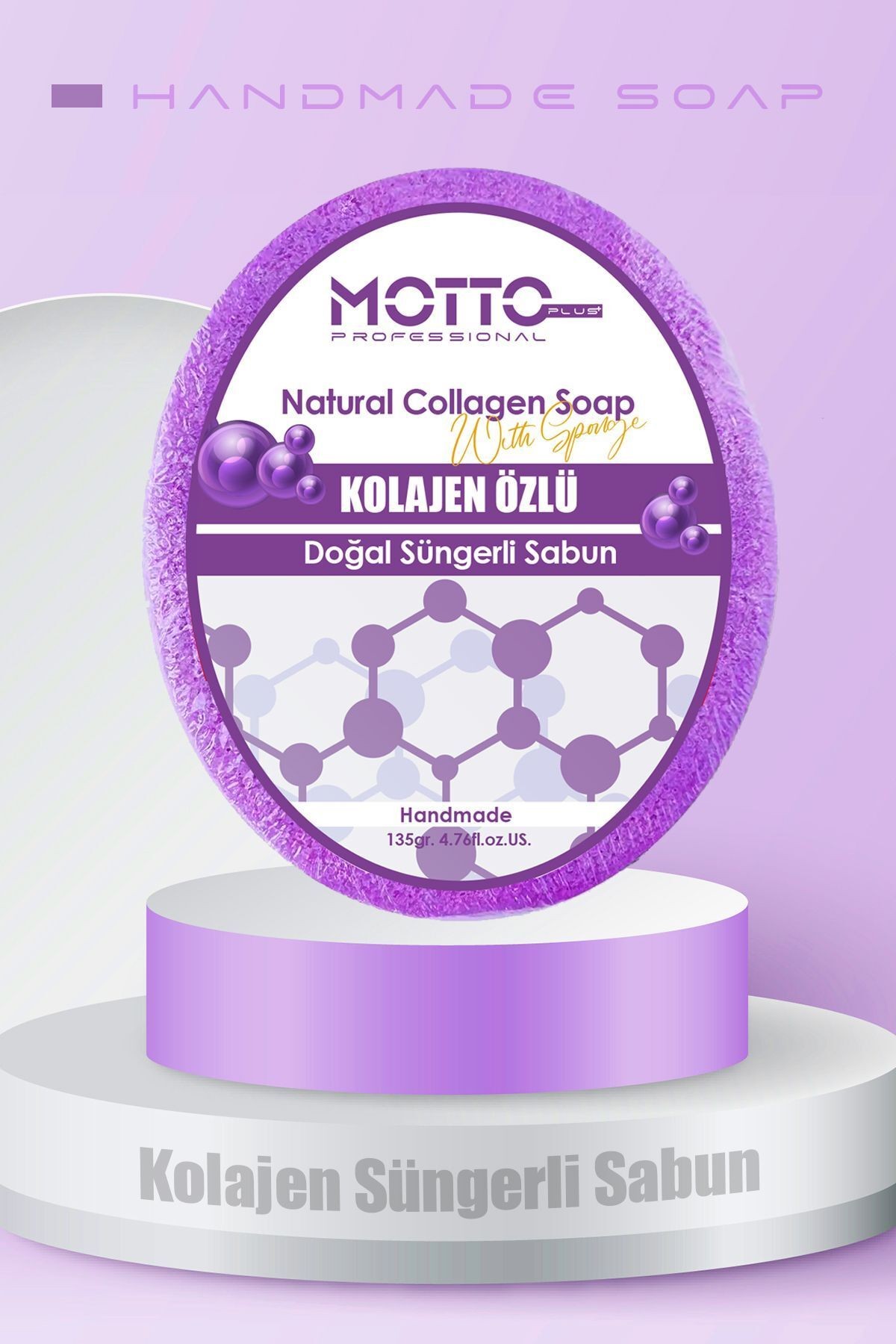 Yaşlanma Belirtilerine Karşı Etkili Oval Kolajen Süngerli Sabun 135 Gr.