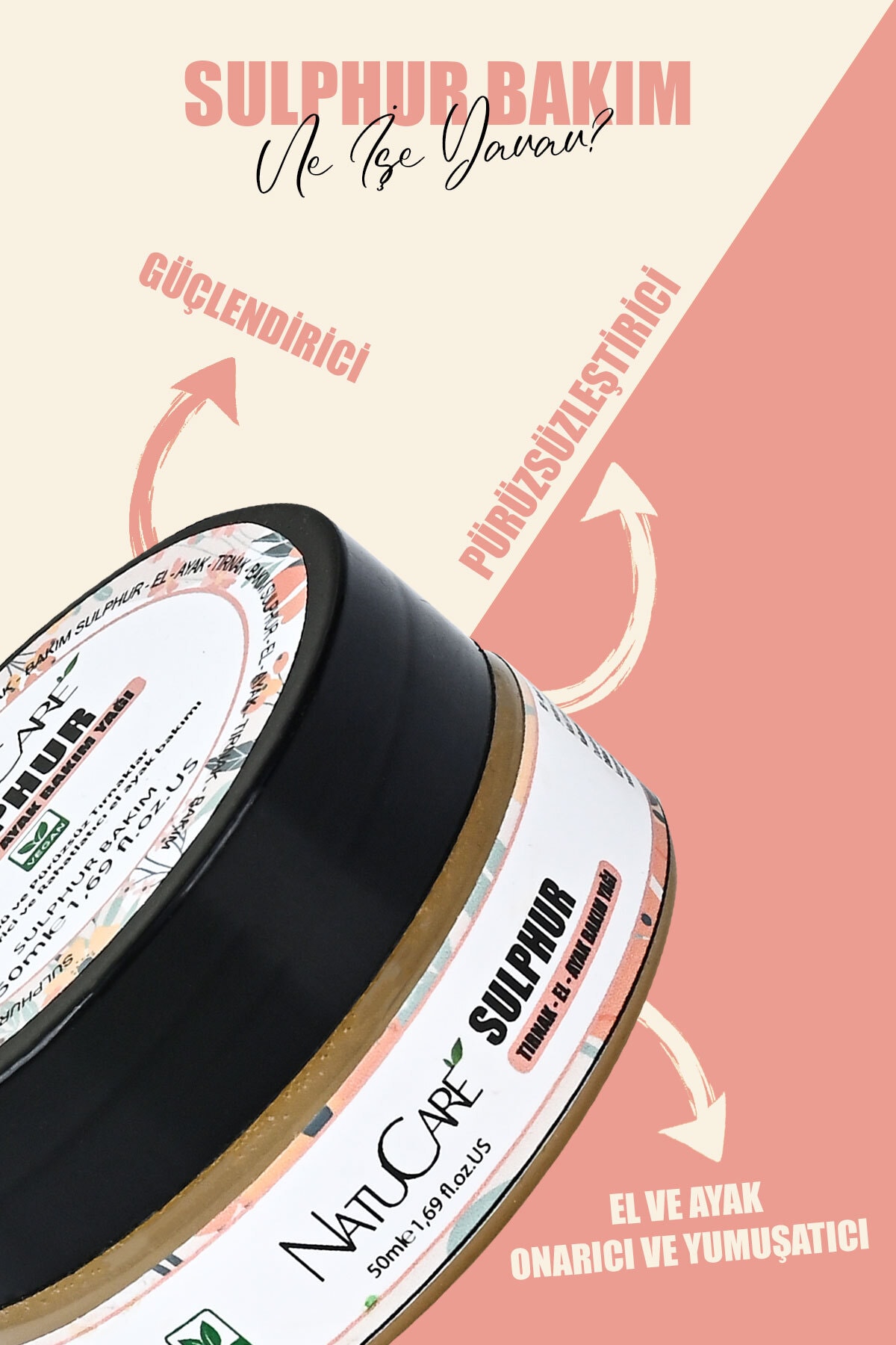 SULPHUR GÜÇLENDİRİCİ VE PÜRÜZSÜZLEŞTİRİCİ TIRNAK - EL - AYAK BAKIMI 50gr.