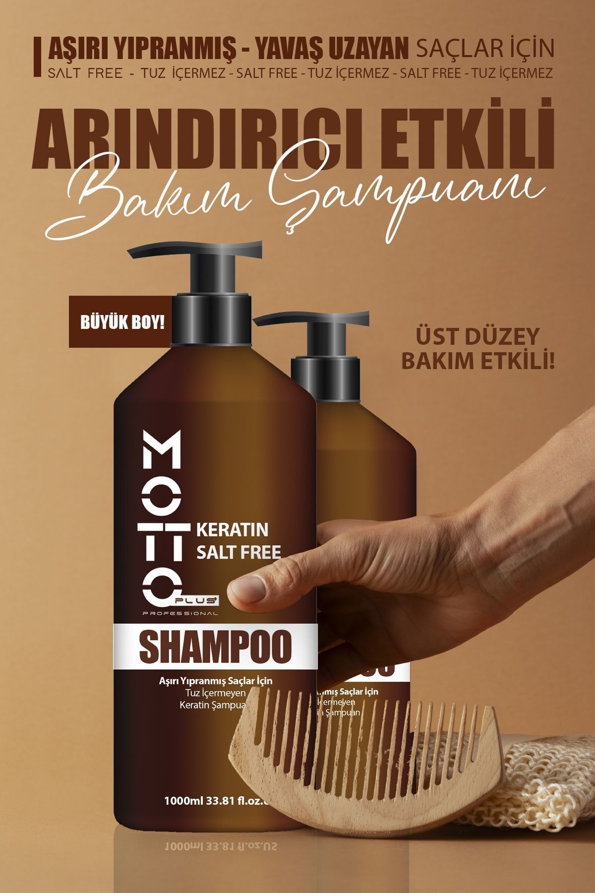 Keratin - Tuzsuz Saç Bakım Şampuanı 1000ml