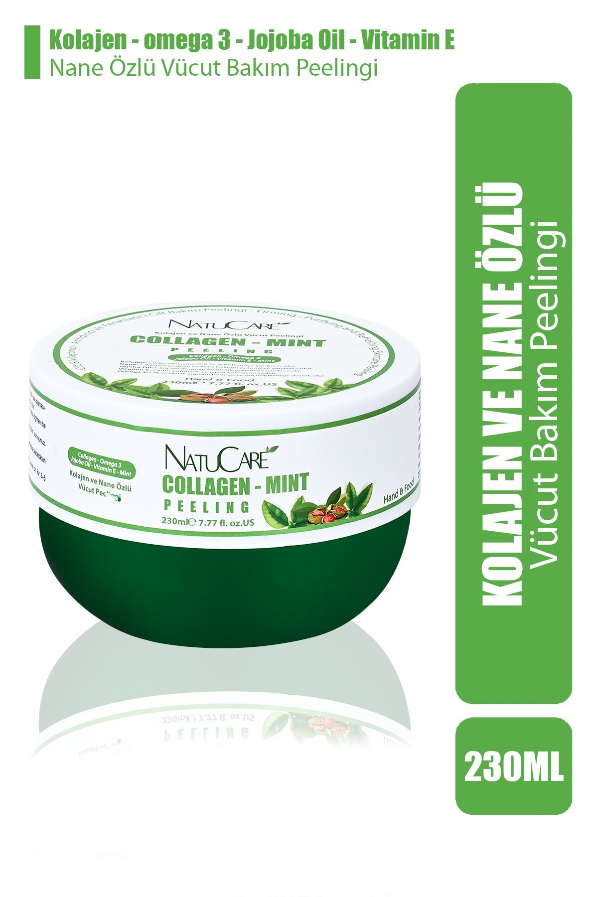 Kolajen ve Nane Özlü Sıkılaştırıcı - Besleyici - Batık Önleyici Vücut Peelingi 230ML