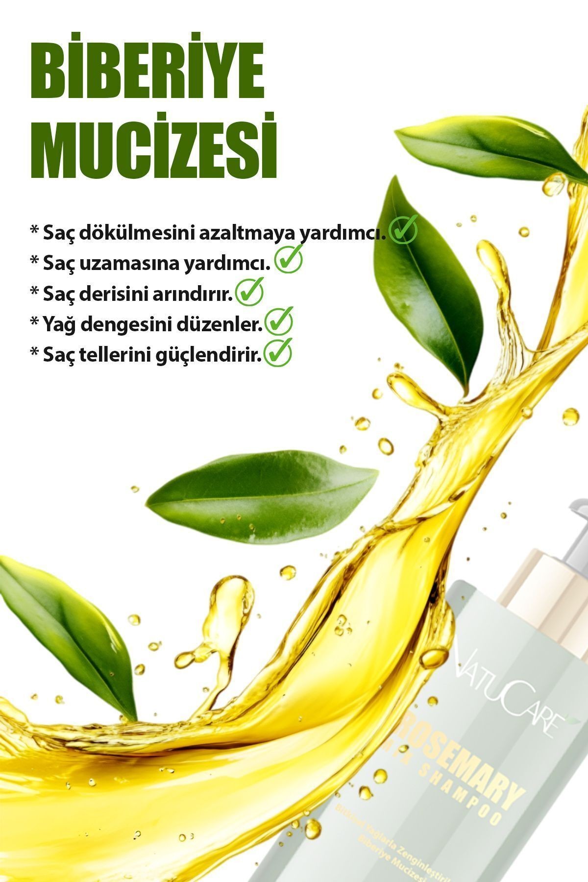 Mucizevi 2'li Biberiye Şampuan Seti Güçlendirici Arındırıcı Tuzsuz Biberiye Şampuanı 400ml X2