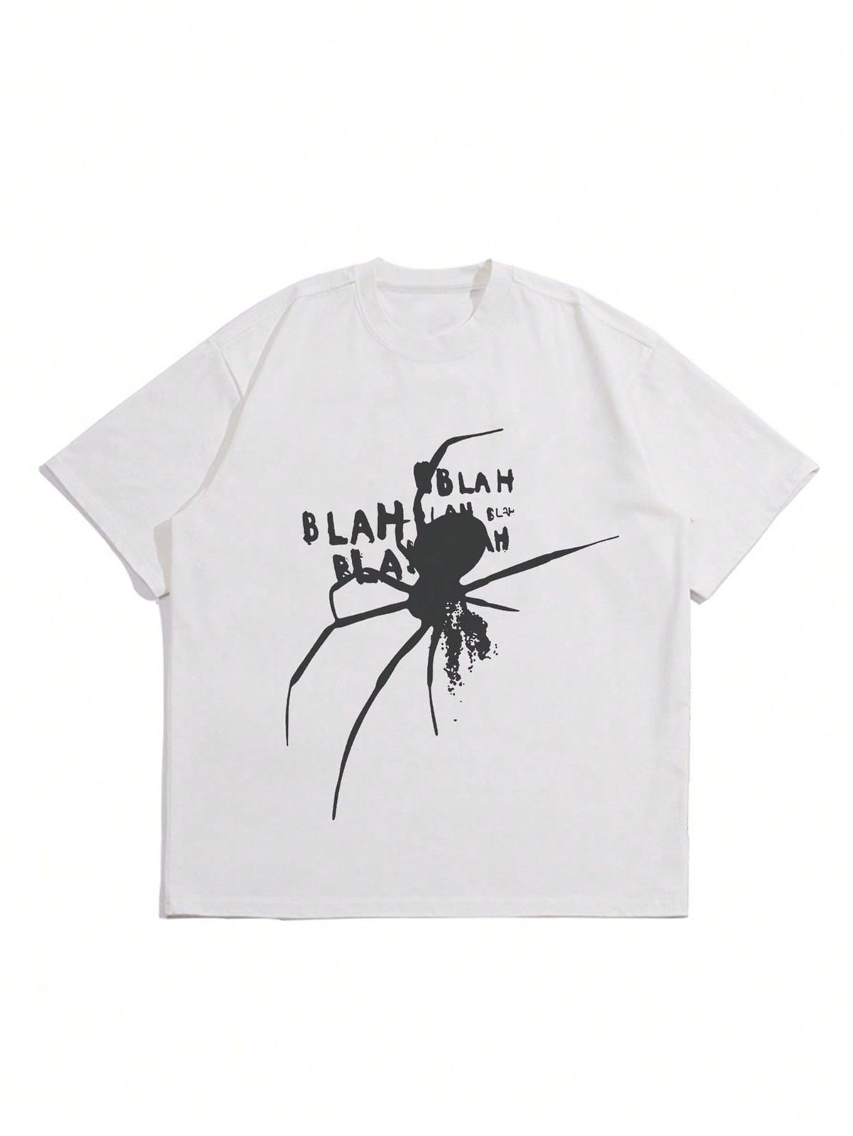 Blah Örümcek Baskılı T Shirt