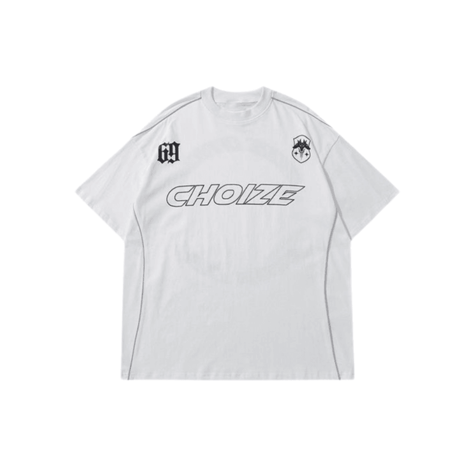 Beyaz Choize Baskılı Oversize T Shirt