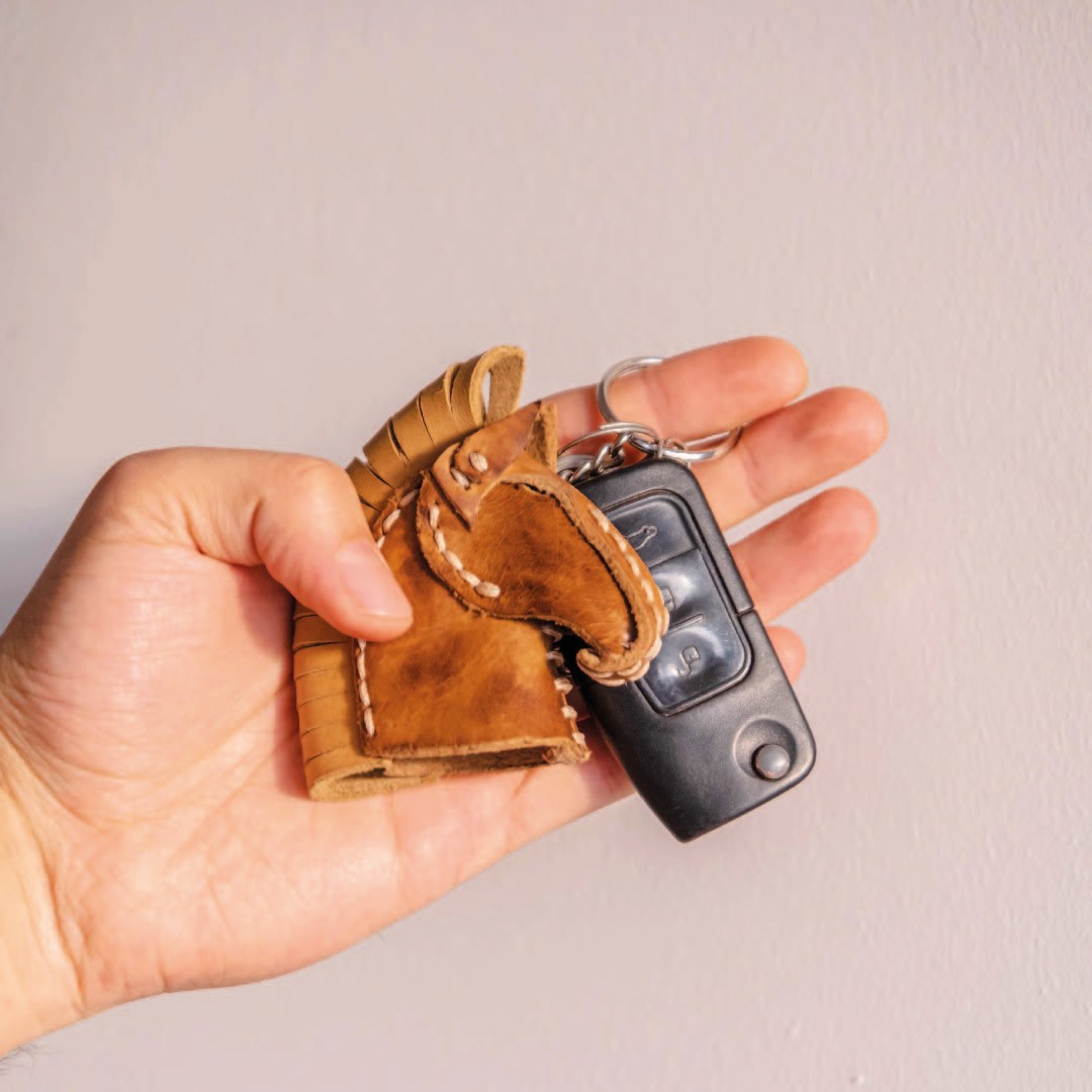 Leather Horse Keychain 