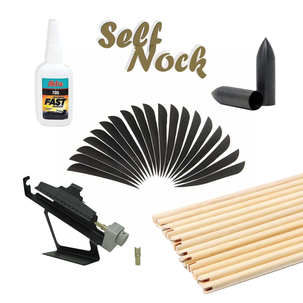 Self Nock Wooden Arrow Making Kit