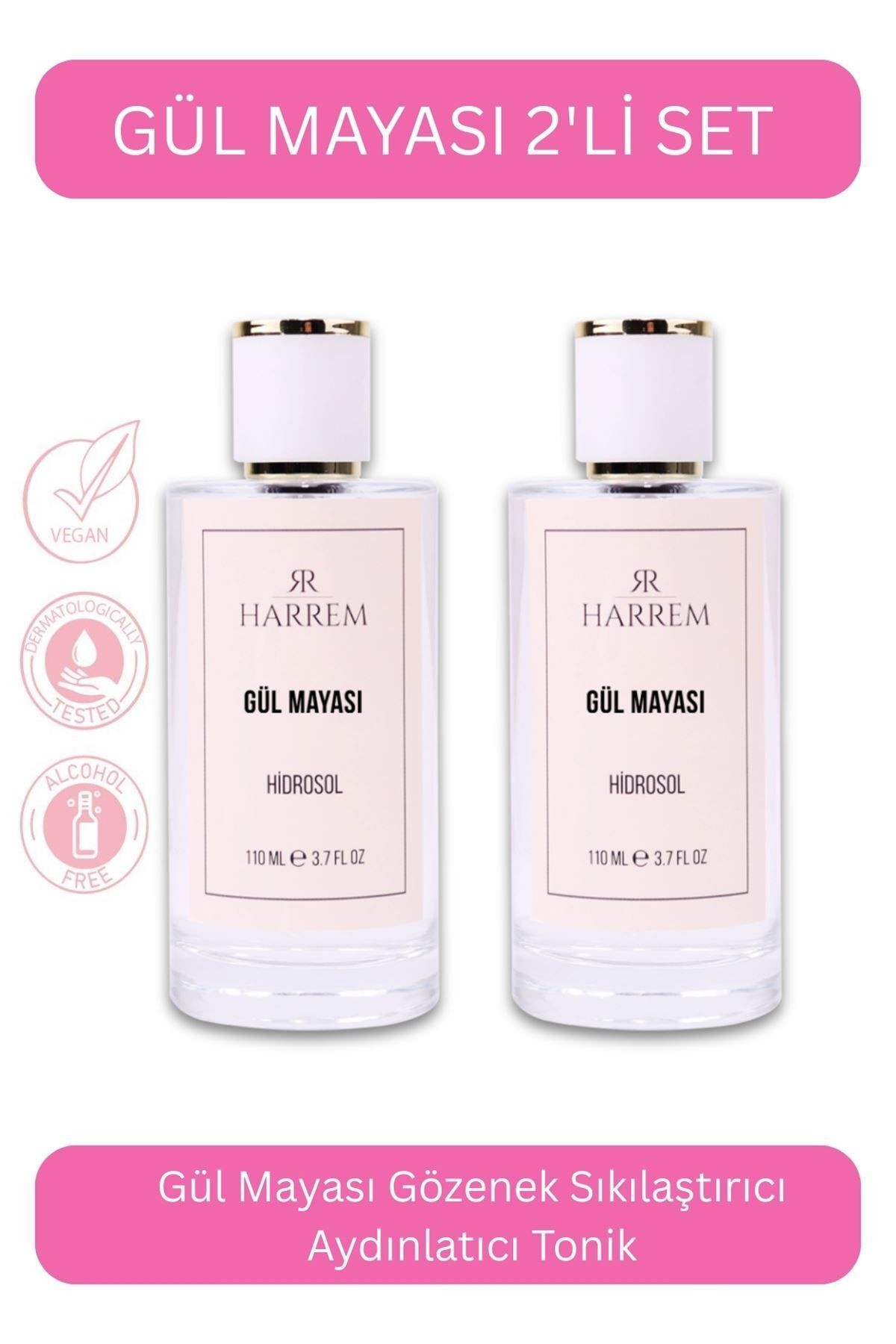 Gül Mayası Suyu Aydınlatıcı Ve Gözenek Sıkılaştırıcı Tonik 110 Ml 2'li Set