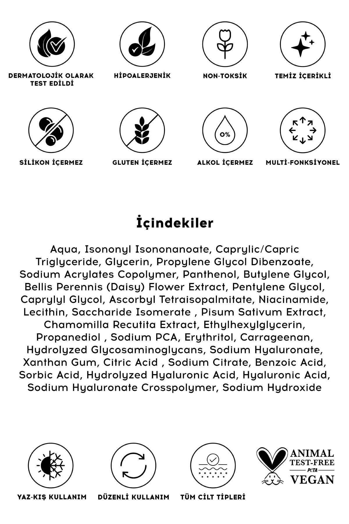 Moisturizer | Su Bazlı Nemlendirici Yüz Kremi Cilt Tonu Eşitleyici Aydınlatıcı | Tüm Cilt Tipleri