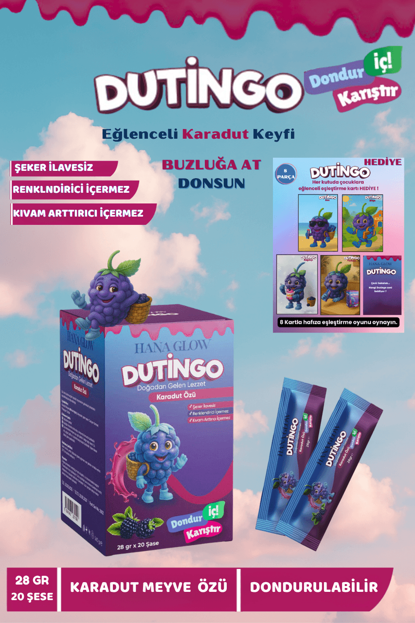 Dutingo Dondurulabilir Karadut Stick | 28gr X 20 Tek Kullanımlık |pestisit & Ağır Metal Testli|