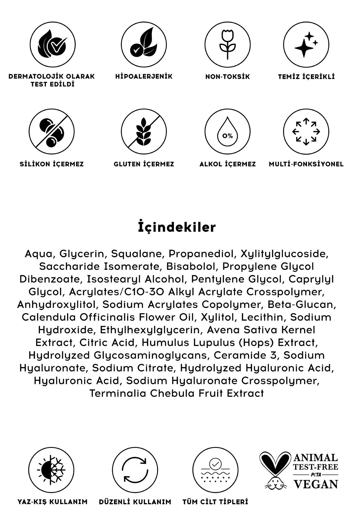 Moisturizer | Su Bazlı Nemlendirici Yüz Kremi Yatıştırıcı Bariyer Onarıcı | Tüm Cilt Tipleri