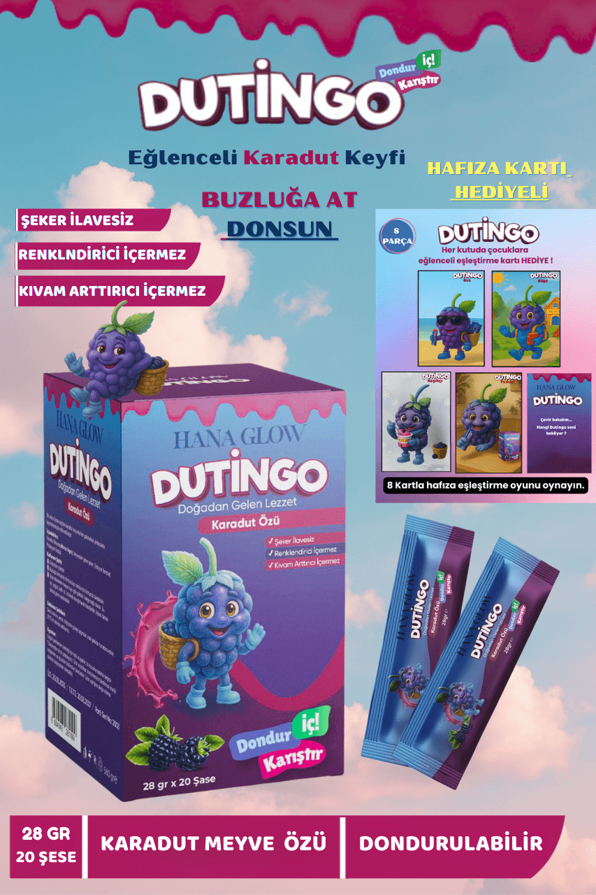 Dutingo Dondurulabilir Karadut Stick | 28gr X 20 Tek Kullanımlık |pestisit & Ağır Metal Testli|