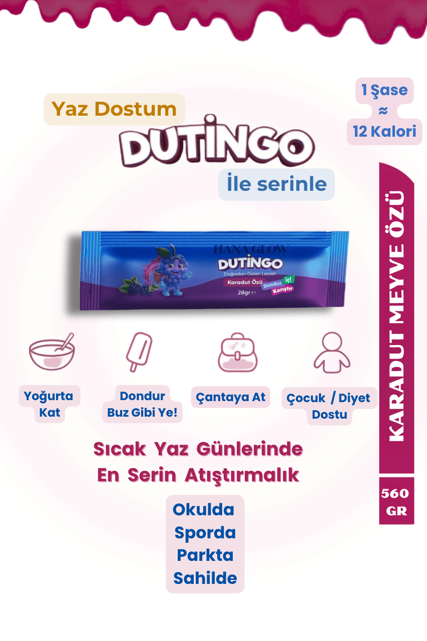 Dutingo Dondurulabilir Karadut Stick | 28gr X 20 Tek Kullanımlık |pestisit & Ağır Metal Testli|