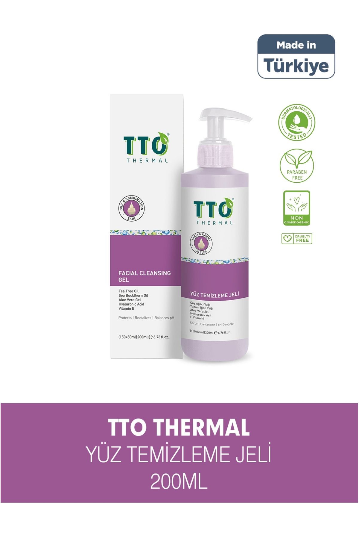 Yüz Temizleme Jeli 150 ml Normal, Akneli, Rozalı Ciltlerde (ÇAY AĞACI YAĞI / TEA TREE OIL)