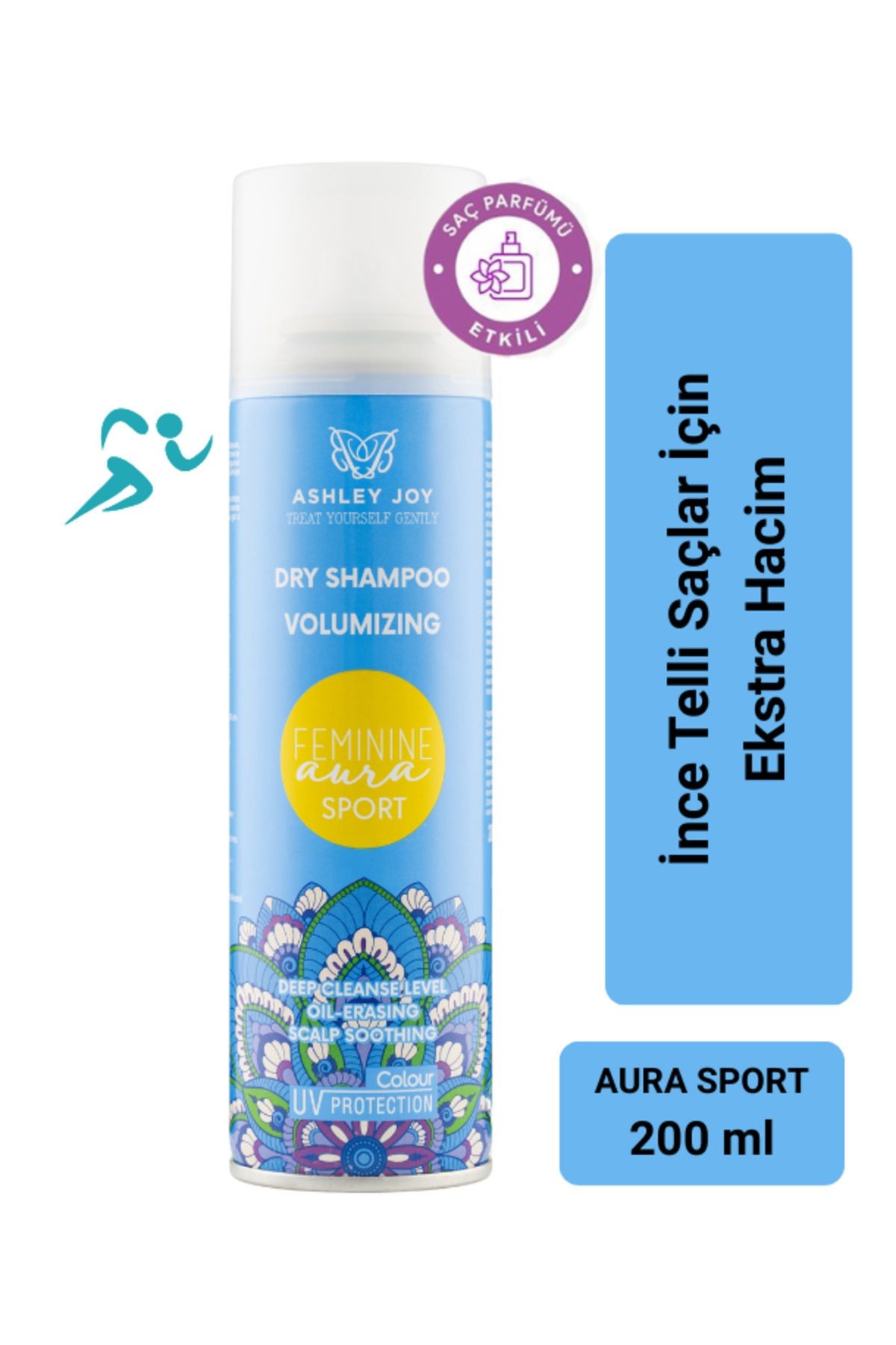 Uv Koruma Ekstra Hacim Sağlayan Saç Parfümü Etkili Feminine Aura Sport 200 ml Kuru Şampuan