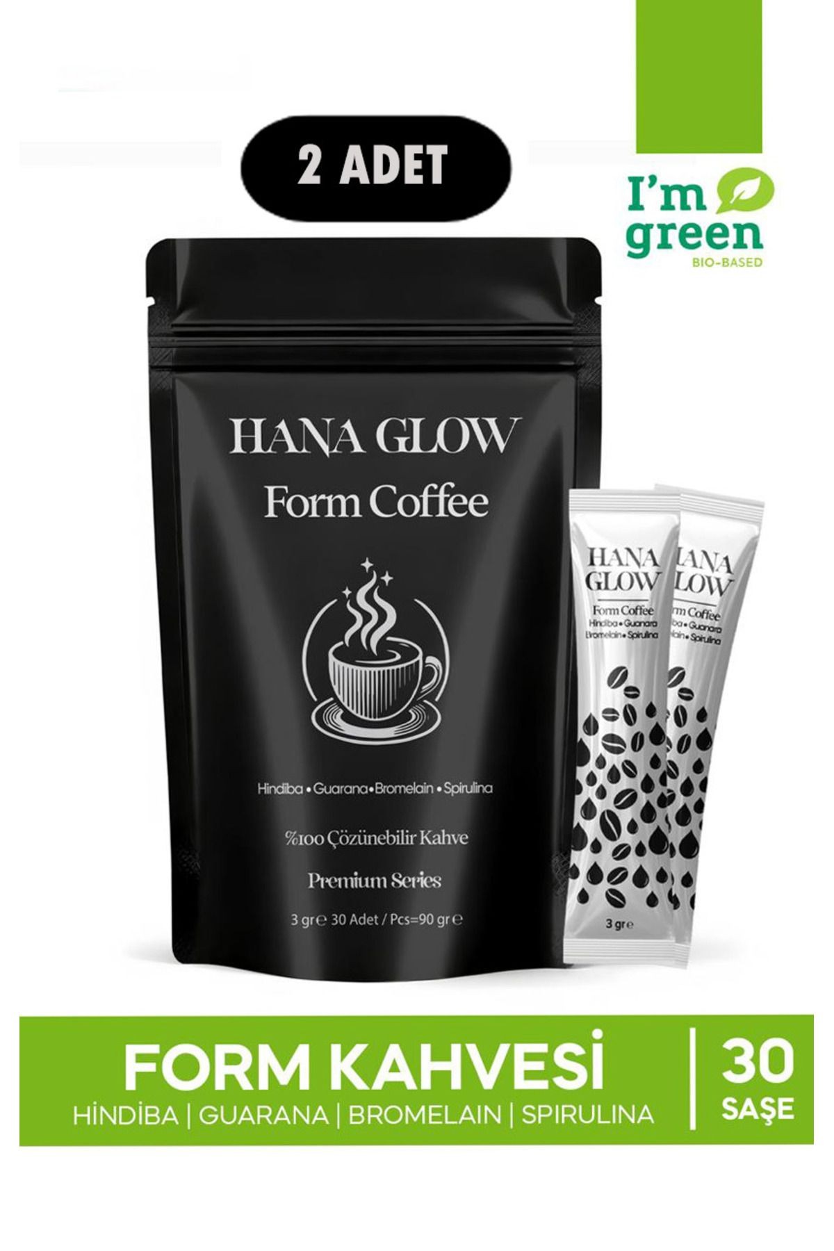 2 Adet-form Kahvesi Hindiba, Guarana, Bromelain , Spirulina Içerikli Detox Diyeti