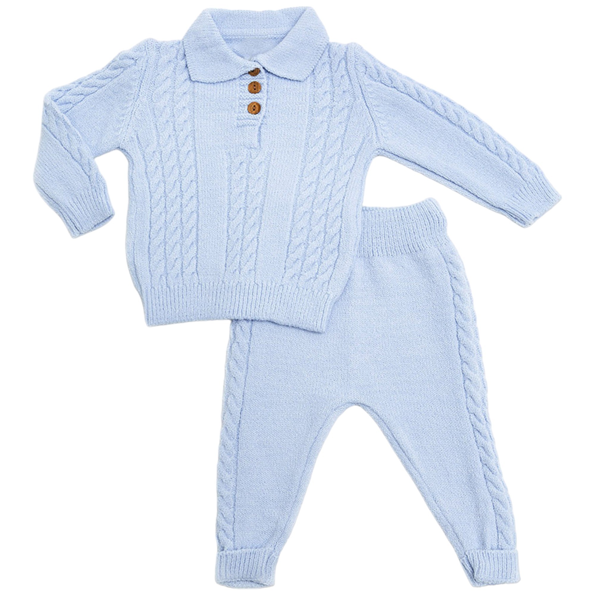 Unisex Bebek Triko Alt-Üst Takım 2’li Set, Bebek Triko Takım AO10025E