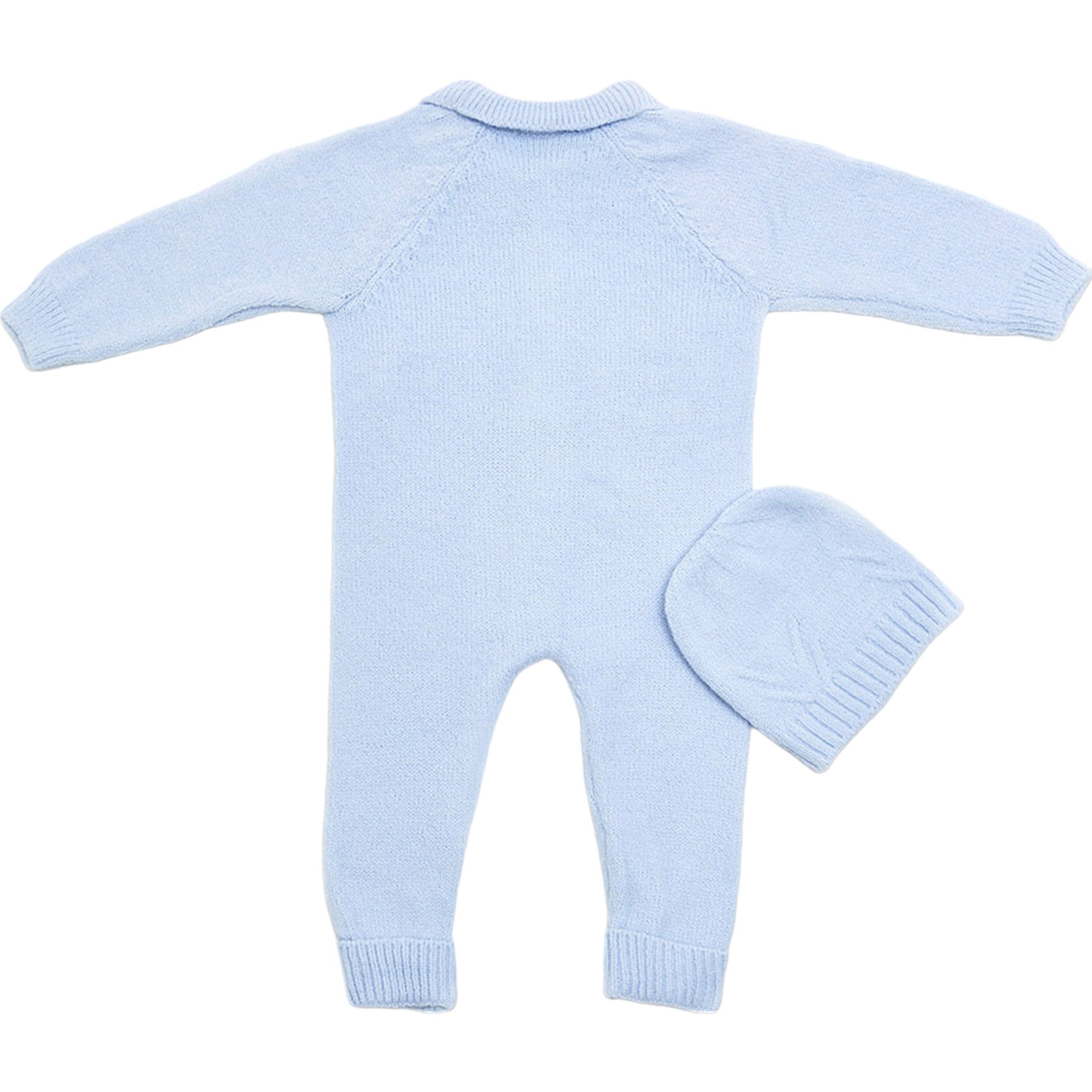 Unisex Bebek Triko Şapkalı Takım 2’li Set, Bebek Tulum + Bebek Bere AO20043E