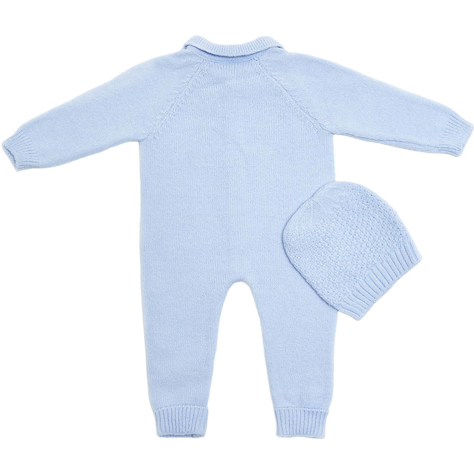 Unisex Bebek Triko Şapkalı Takım 2’li Set, Bebek Tulum + Bebek Bere AO20041E