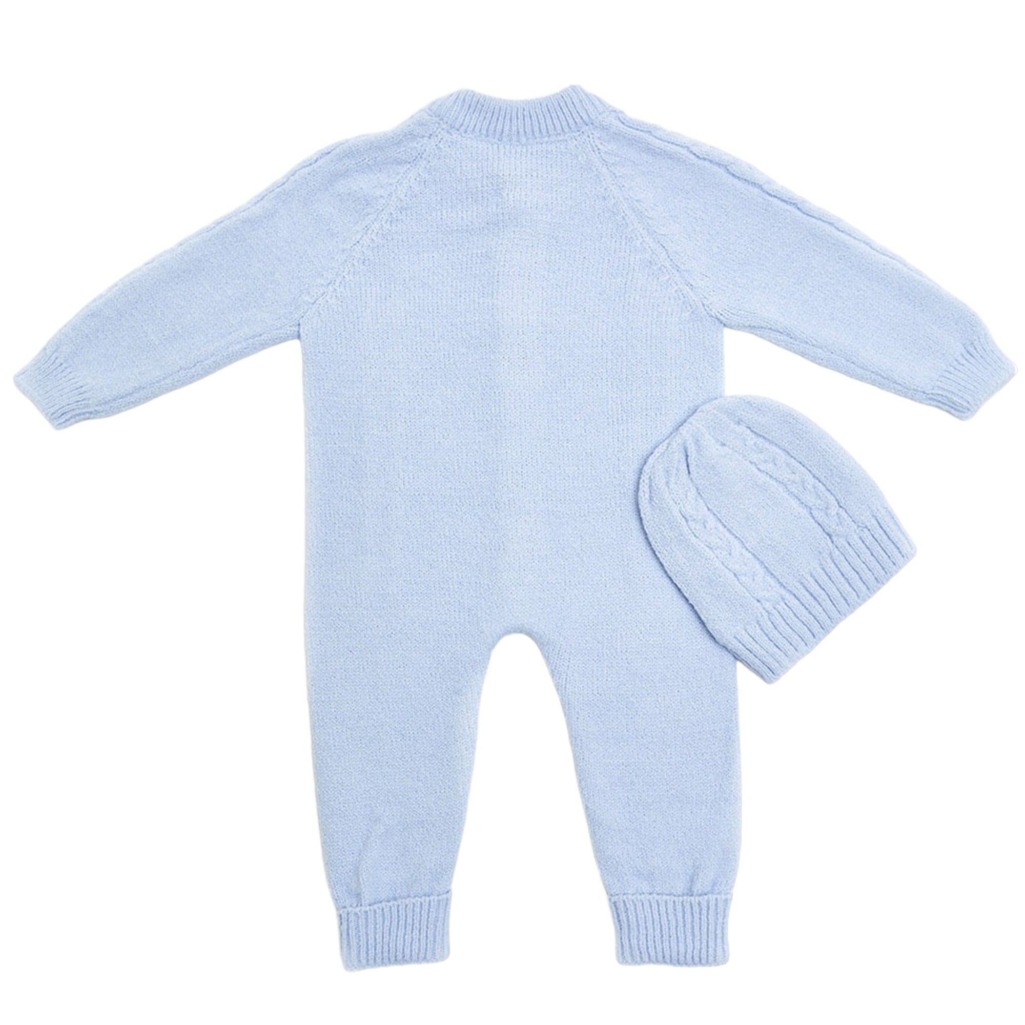 Unisex Bebek Triko Şapkalı Takım 2’li Set, Bebek Tulum + Bebek Bere AO20033E