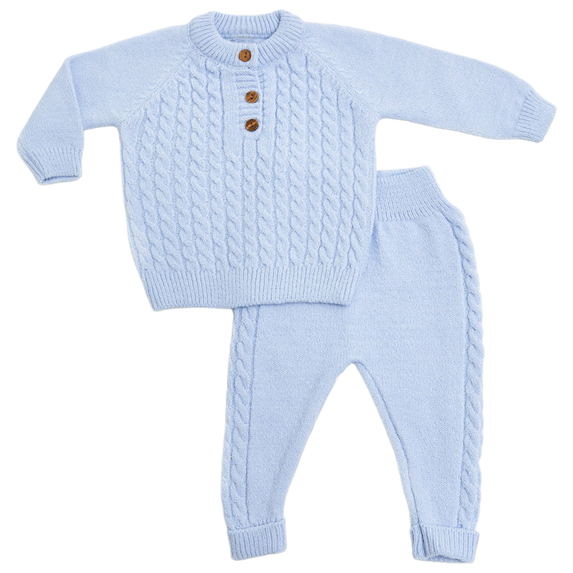 Unisex Bebek Triko Alt-Üst Takım 2’li Set, Bebek Triko Takım AO10028E